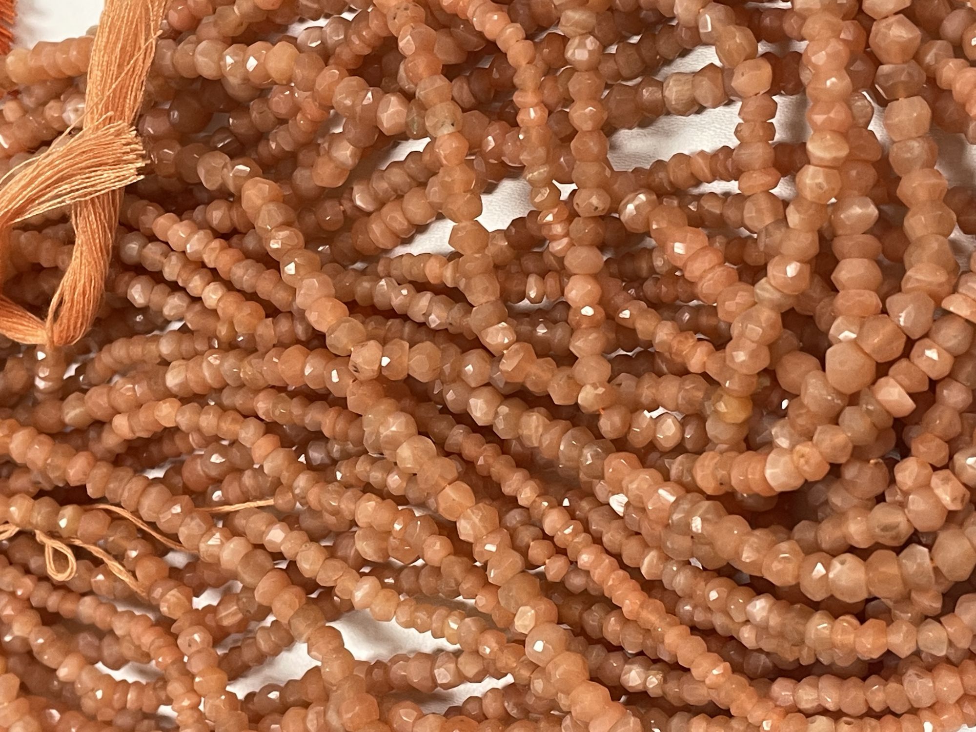 Peach Moonstone Rondelle Faceted