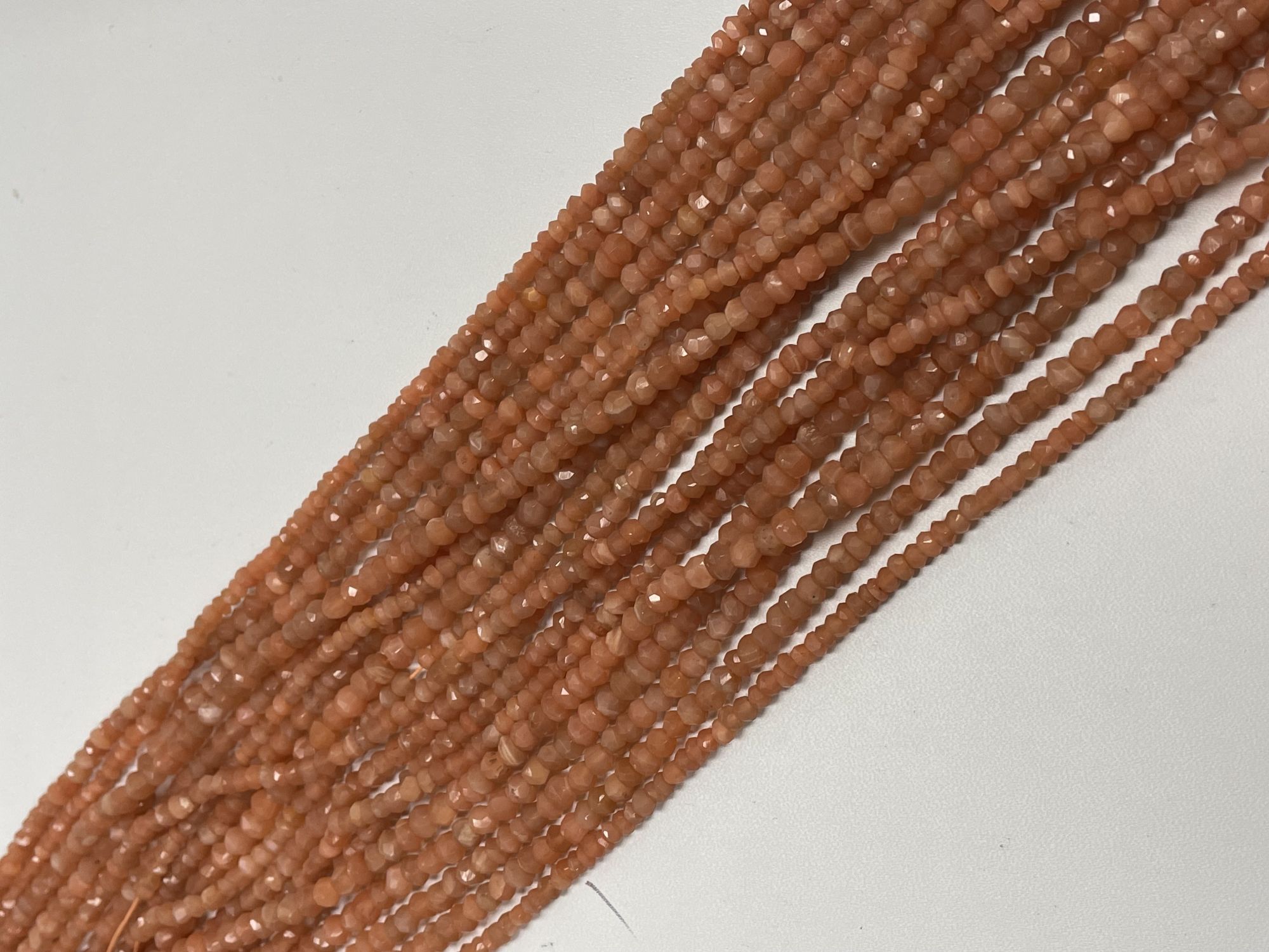 Peach Moonstone Rondelle Faceted