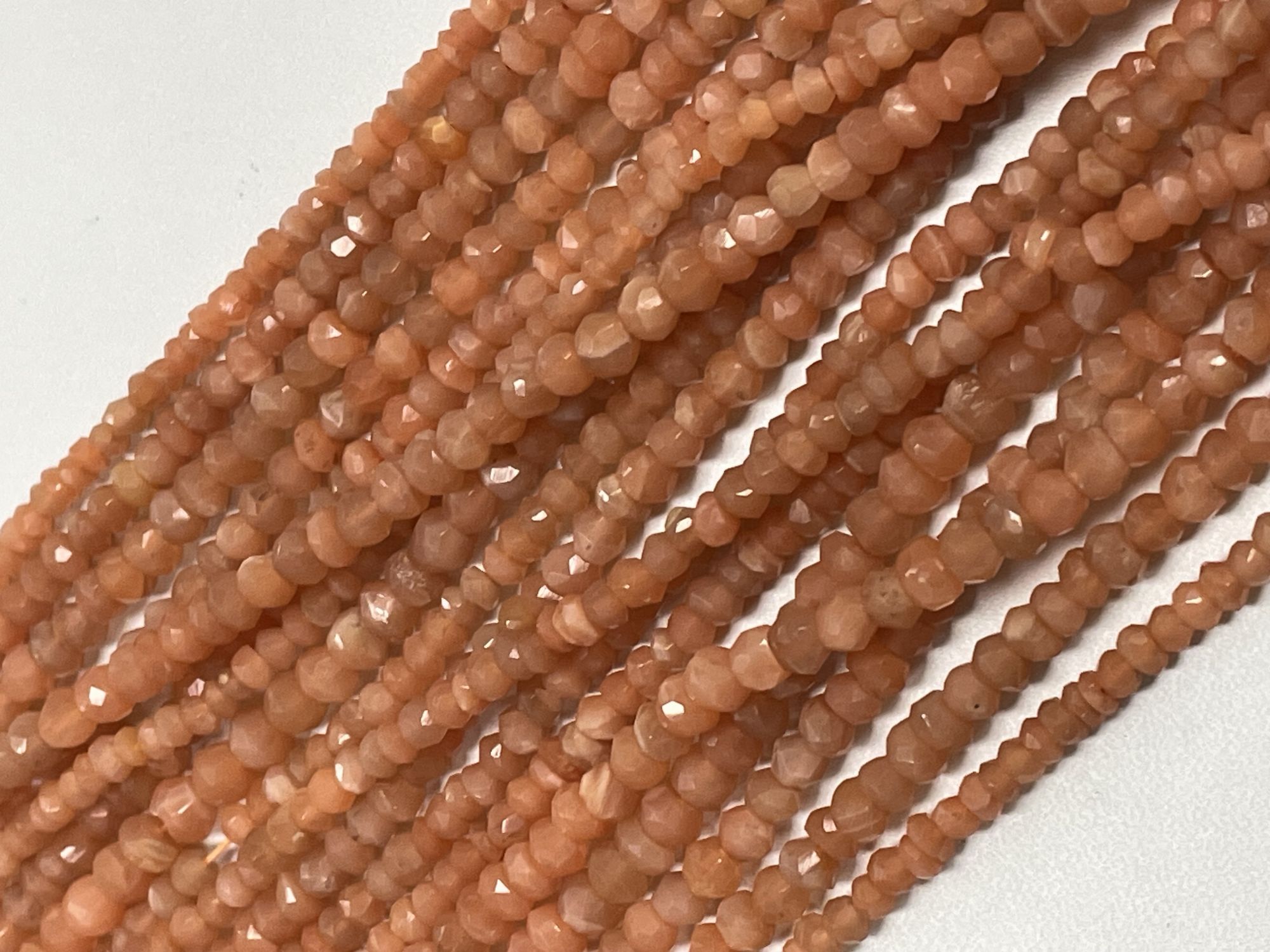 Peach Moonstone Rondelle Faceted