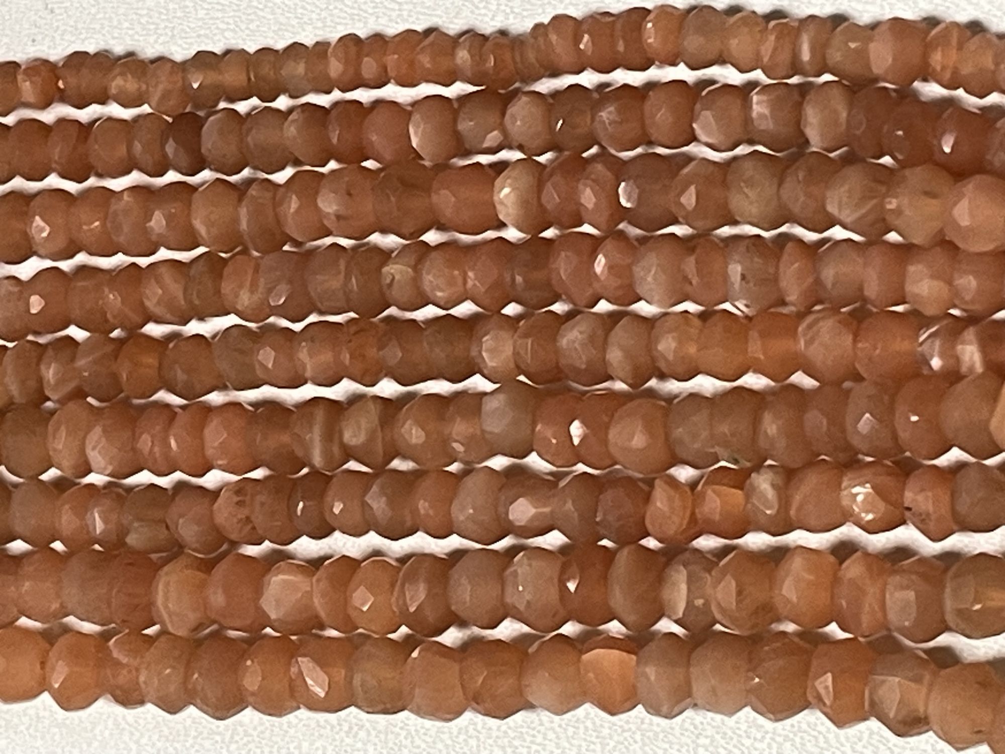 Peach Moonstone Rondelle Faceted