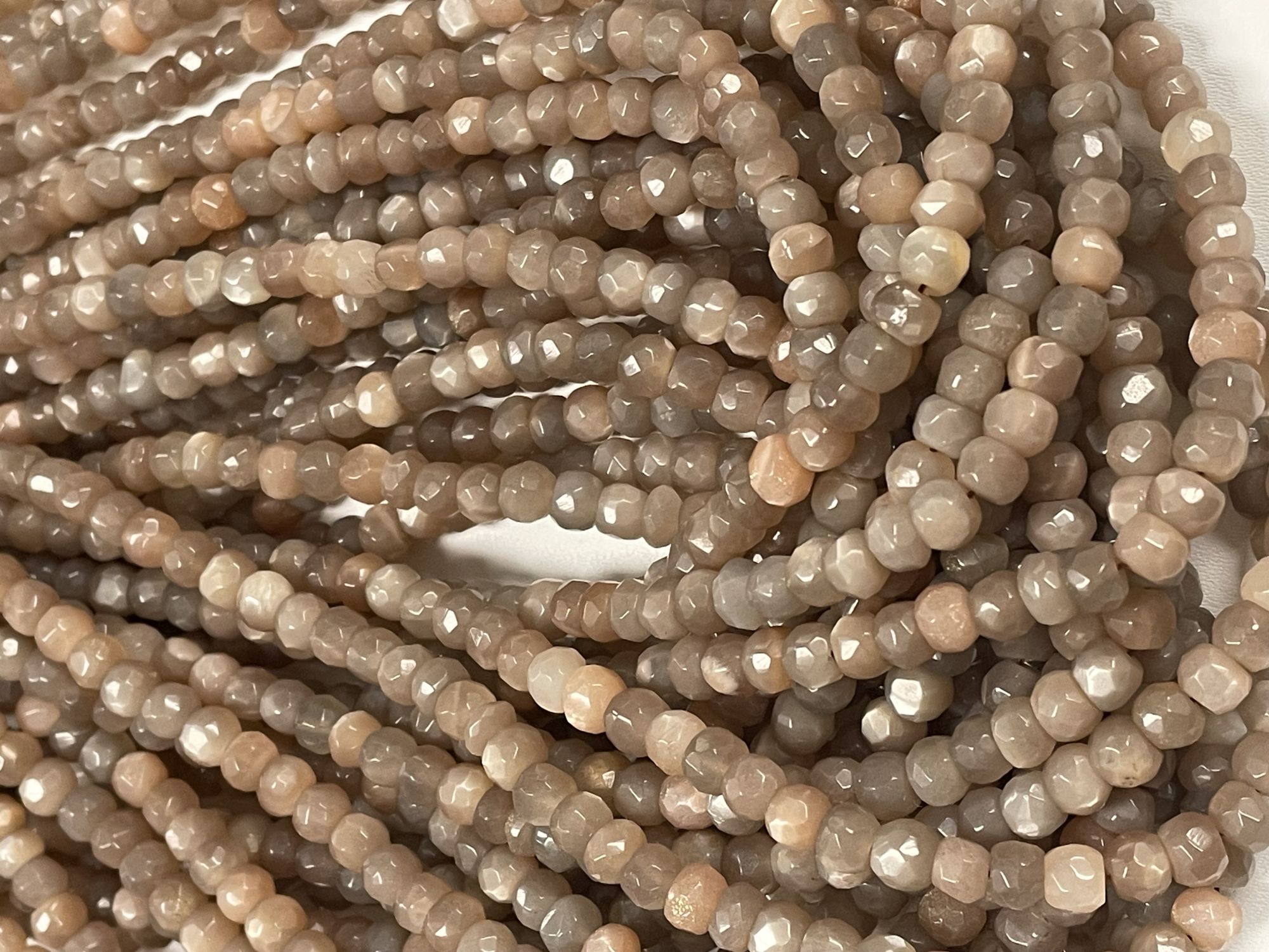 Chocolate Moonstone Rondelle Faceted