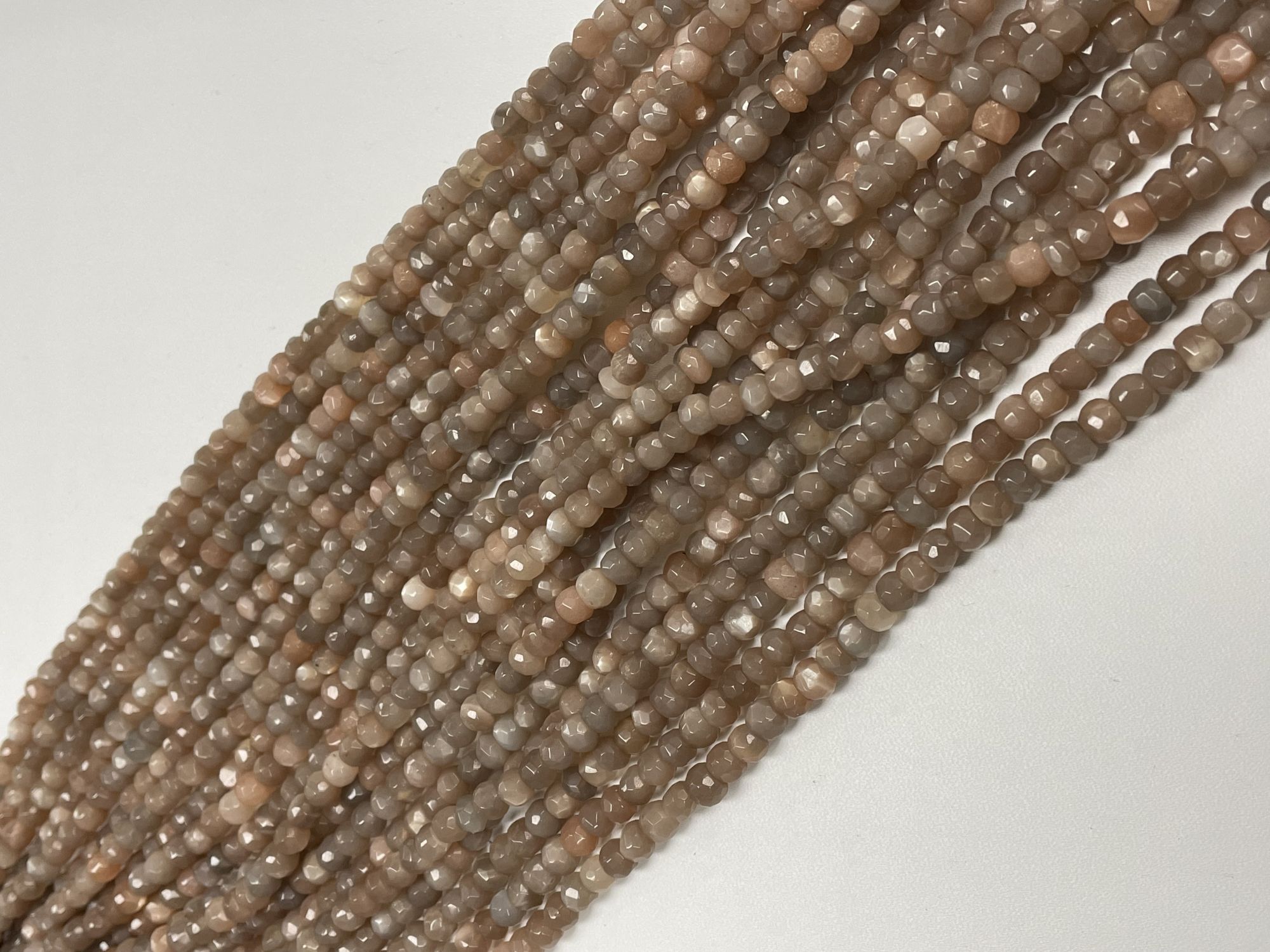 Chocolate Moonstone Rondelle Faceted