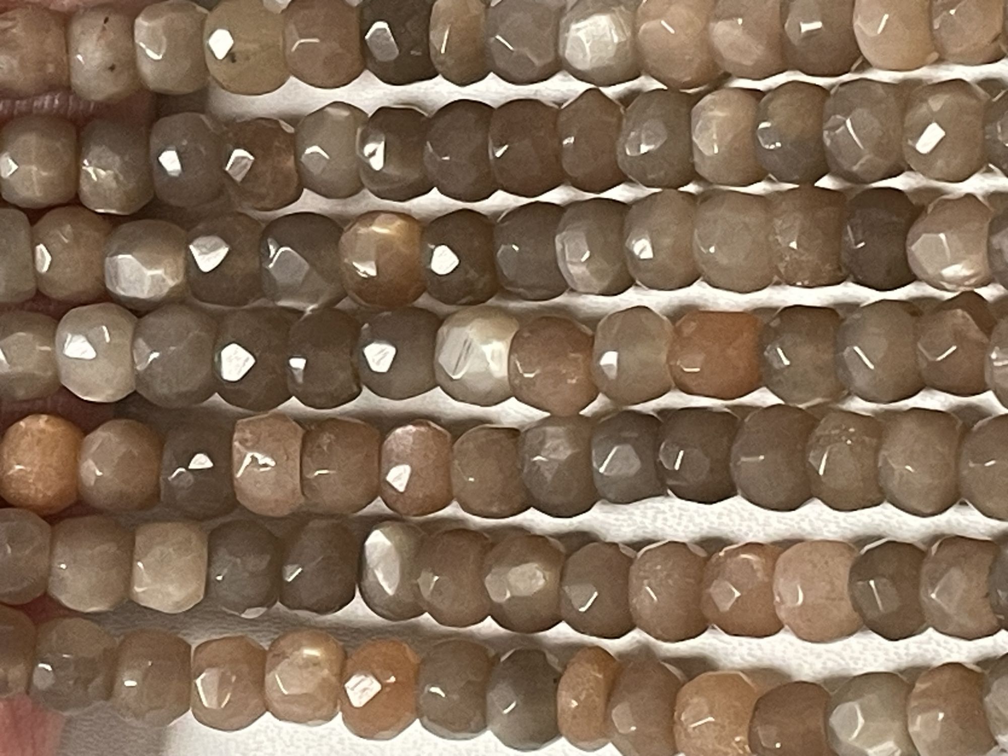 Chocolate Moonstone Rondelle Faceted