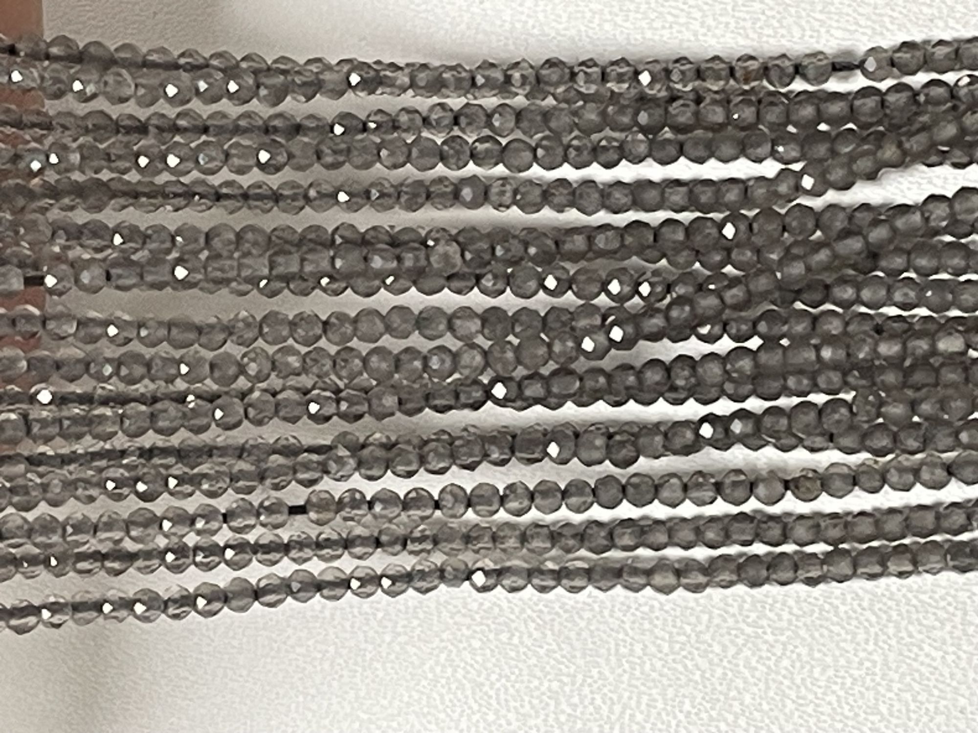 Grey Moonstone Rondelle Faceted