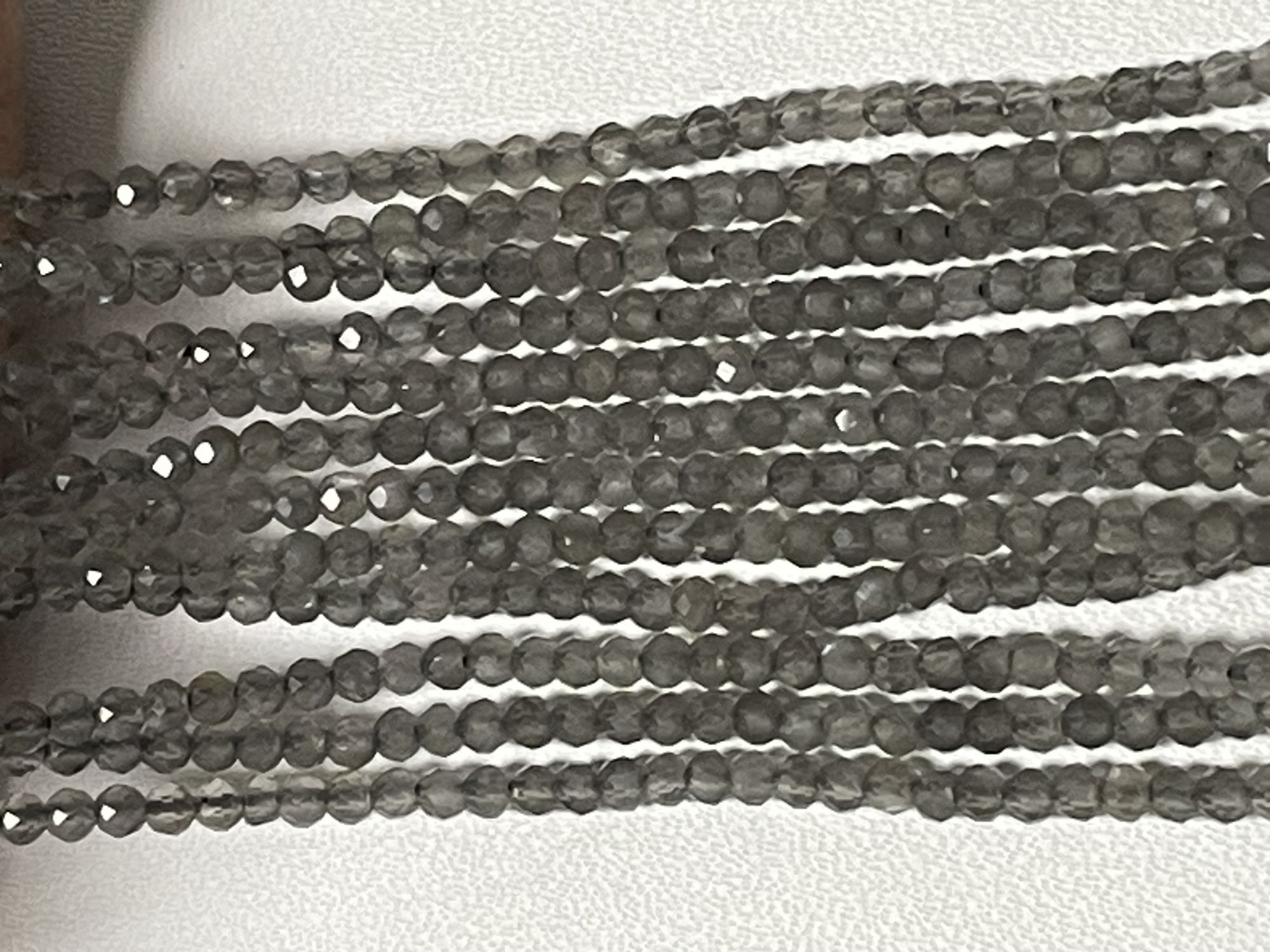 Grey Moonstone Rondelle Faceted