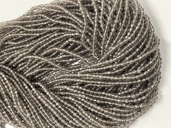 Grey Moonstone Rondelle Faceted