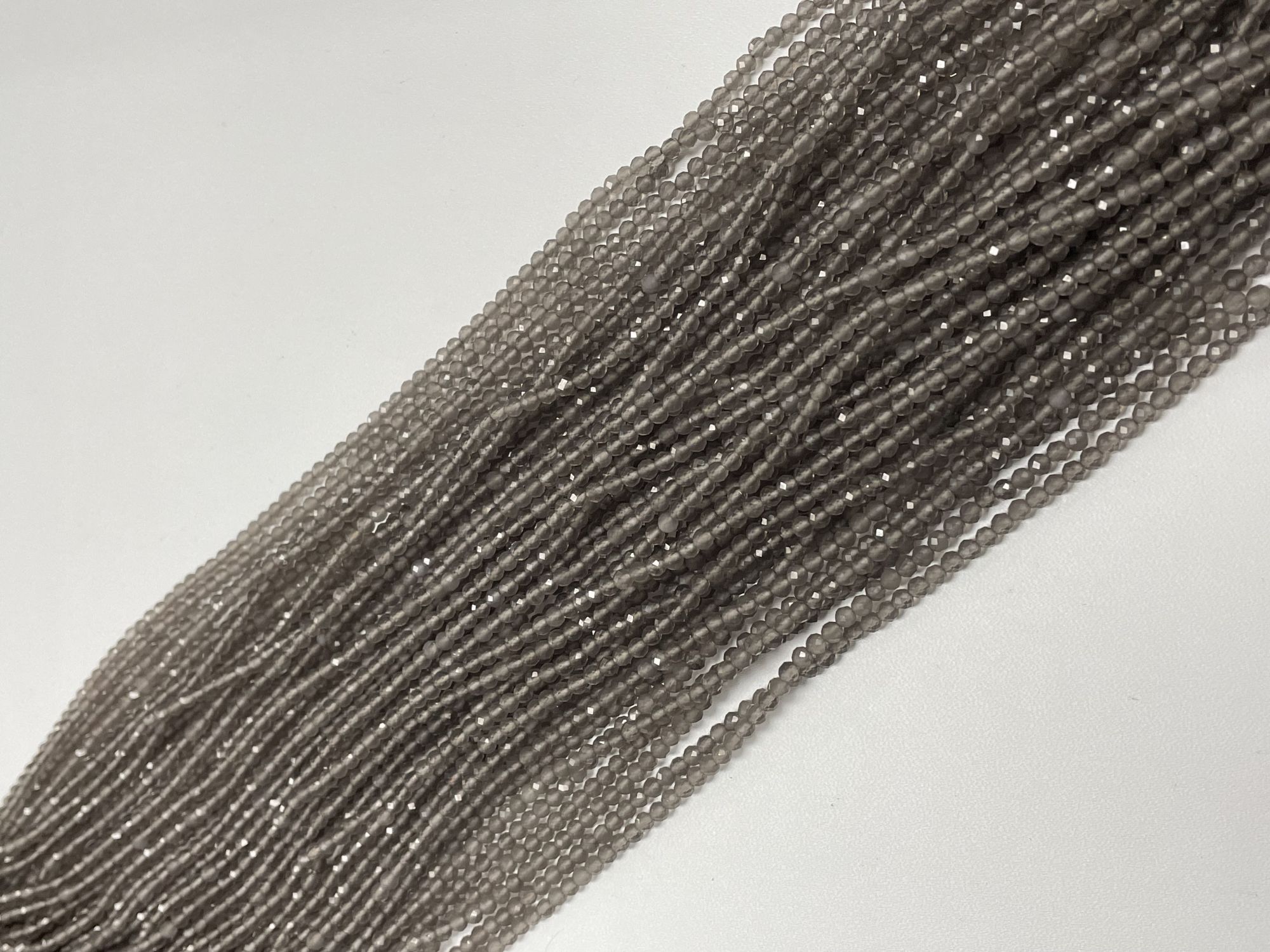 Grey Moonstone Rondelle Faceted