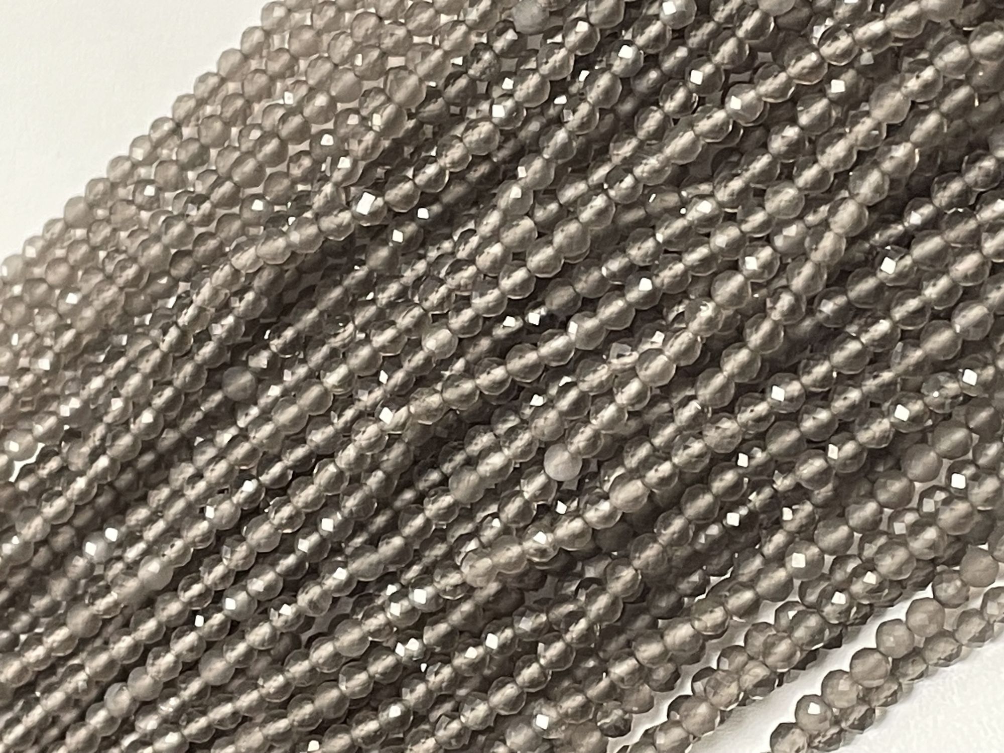 Grey Moonstone Rondelle Faceted