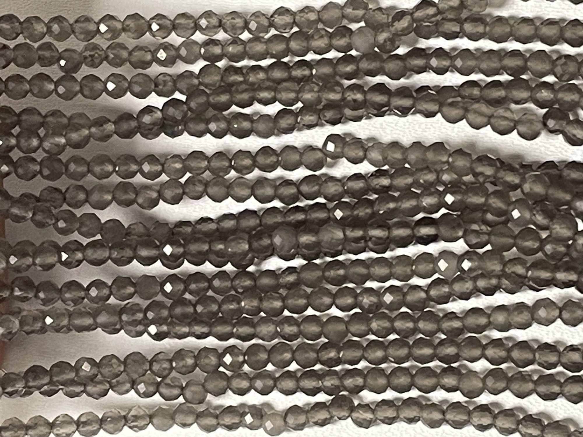 Grey Moonstone Rondelle Faceted