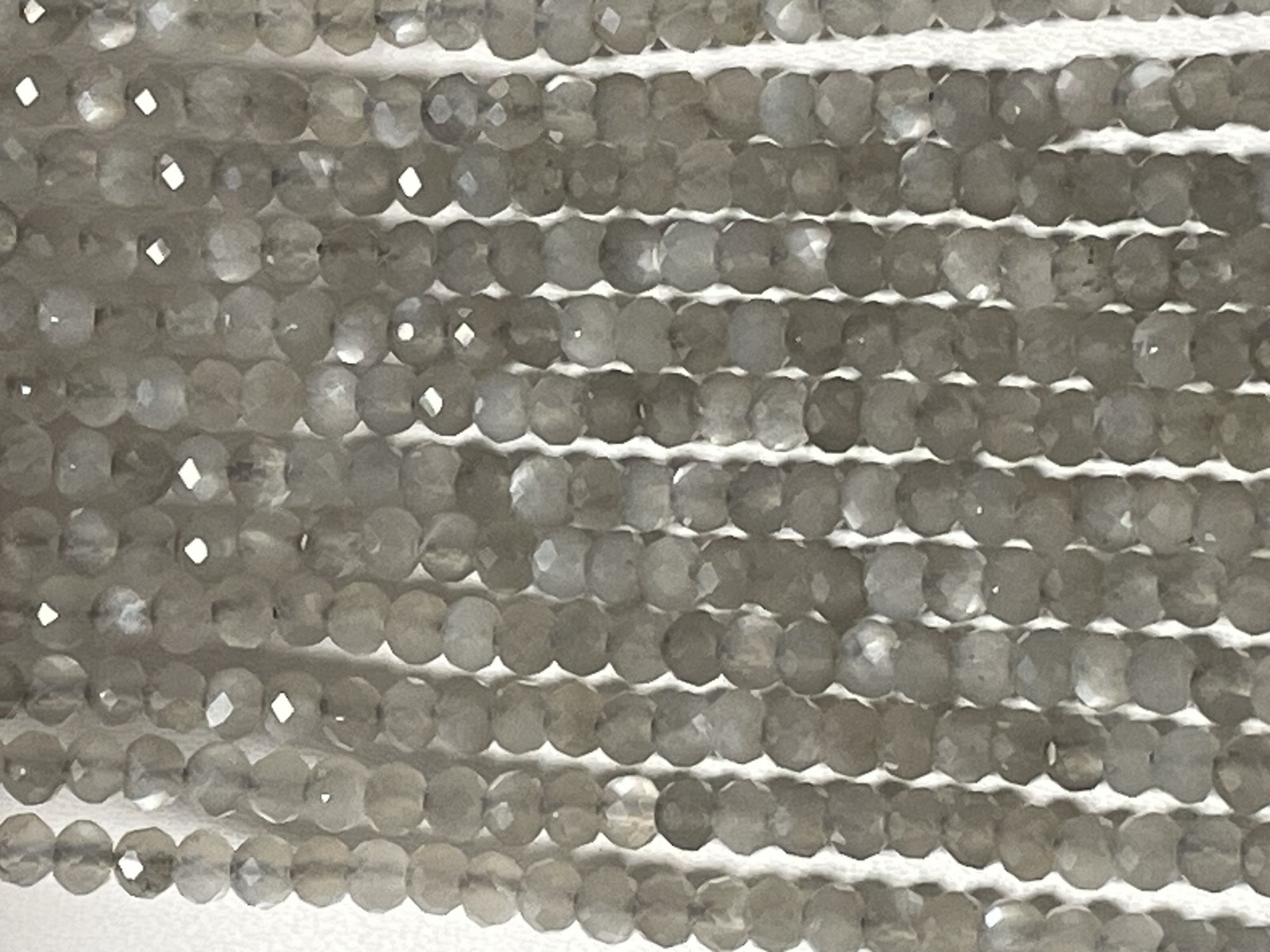 Light Grey Moonstone Rondelle Faceted