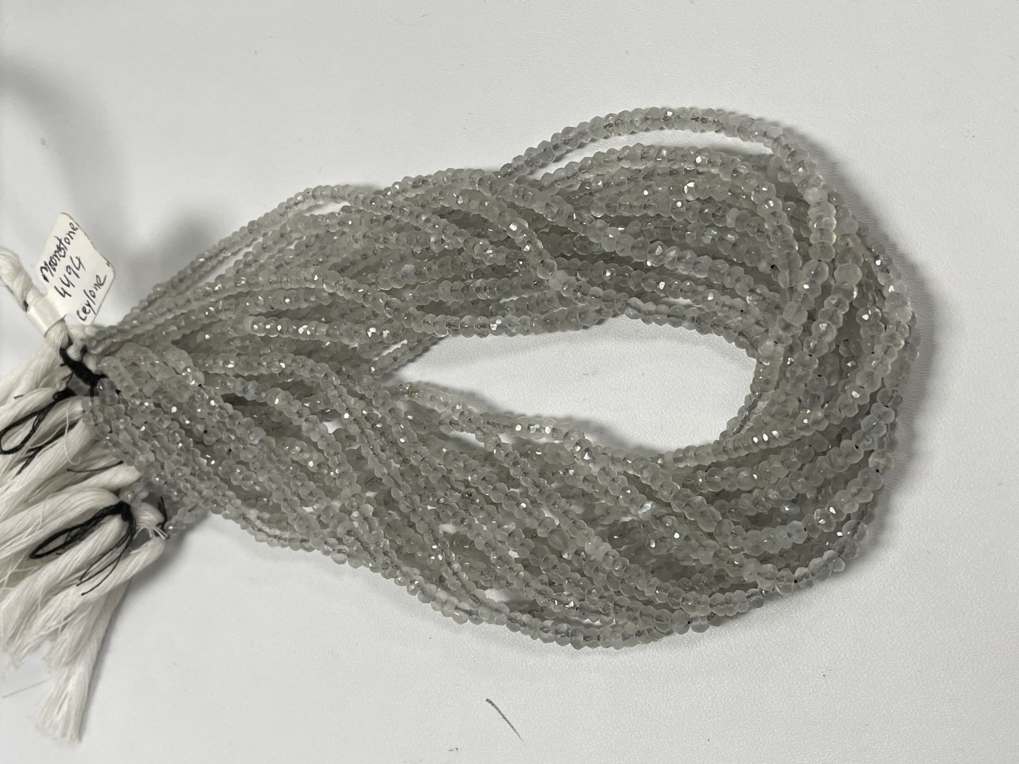 Moonstone Rondelle Faceted Ceylone