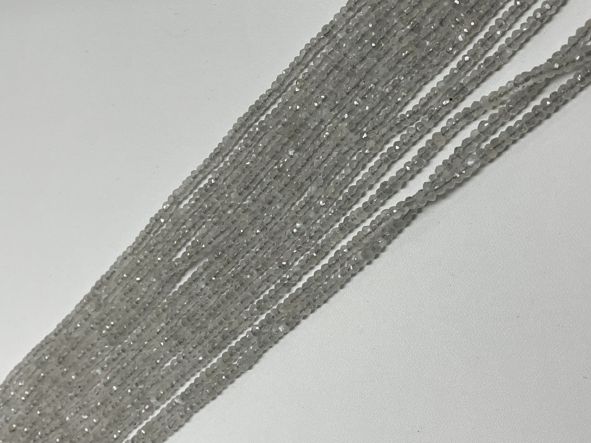 Moonstone Rondelle Faceted Ceylone