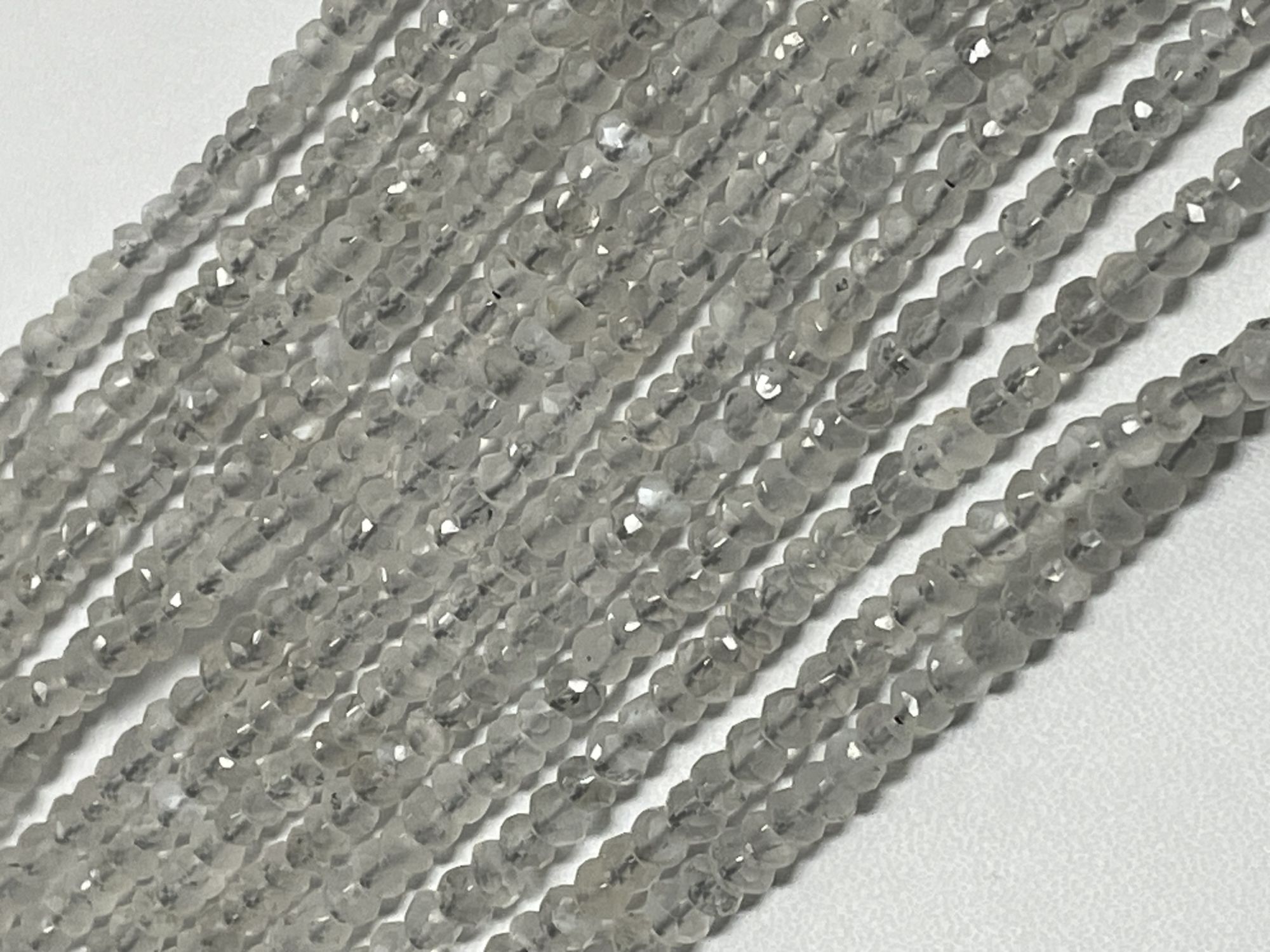 Moonstone Rondelle Faceted Ceylone