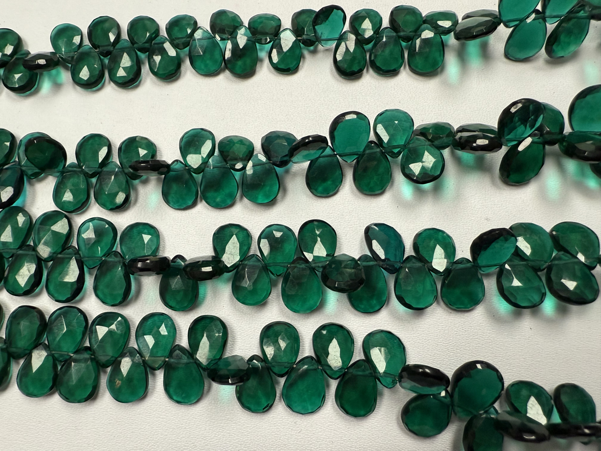 Forest Green Hydro Quartz Pear Faceted