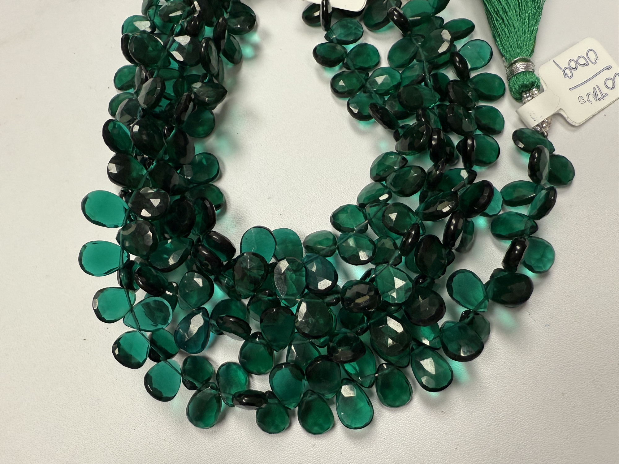 Forest Green Hydro Quartz Pear Faceted