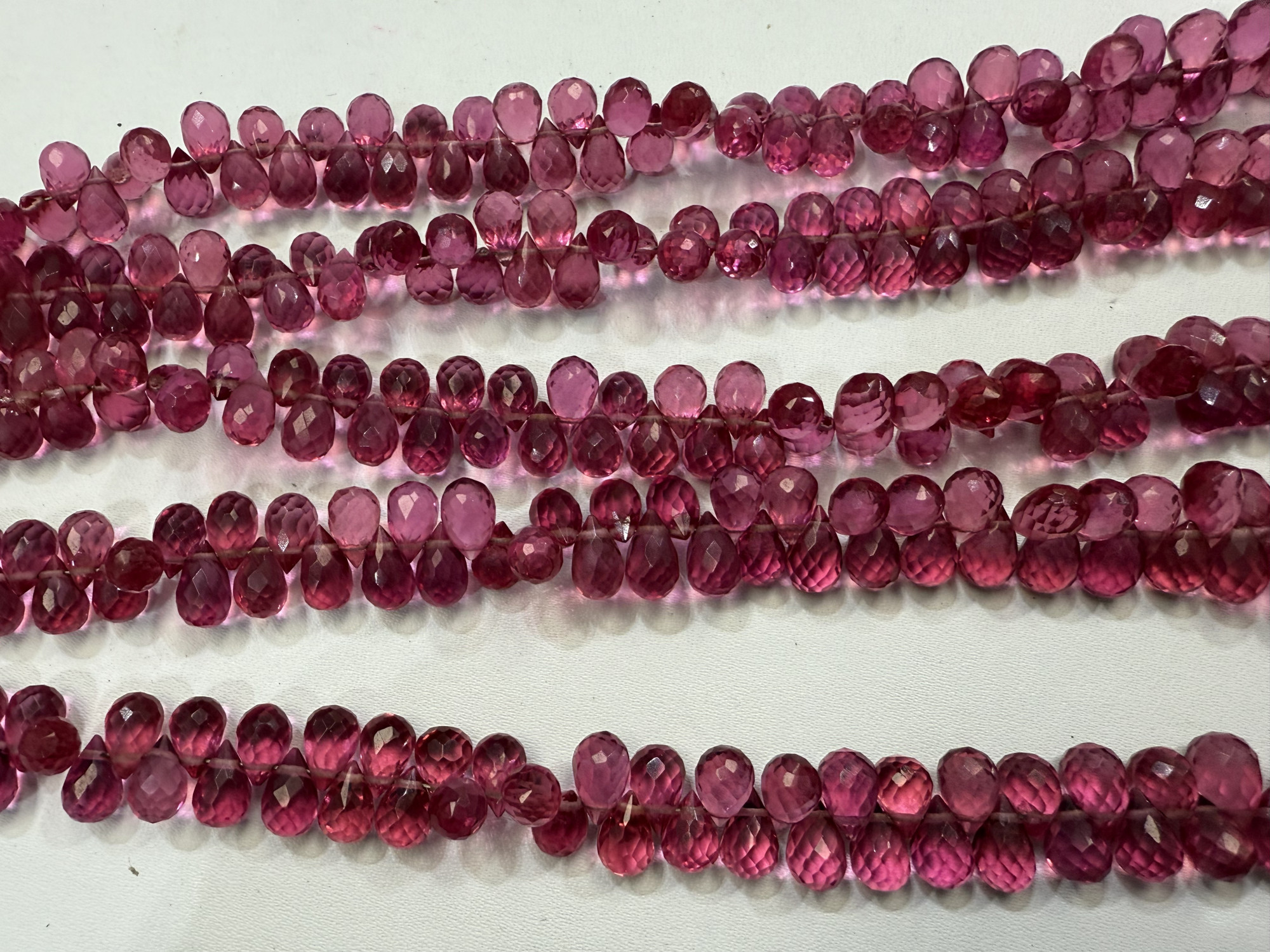 Rubellite Hydro Quartz Drop Faceted