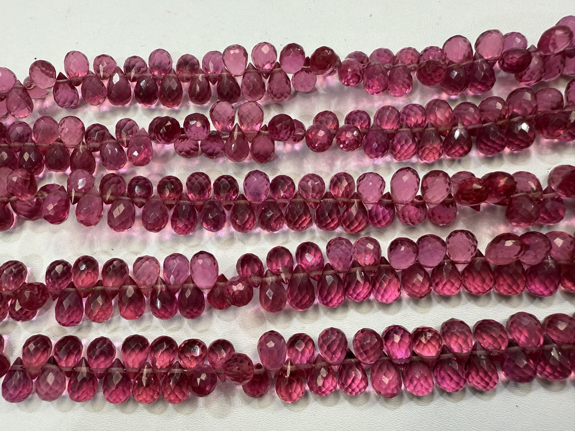 Rubellite Hydro Quartz Drop Faceted