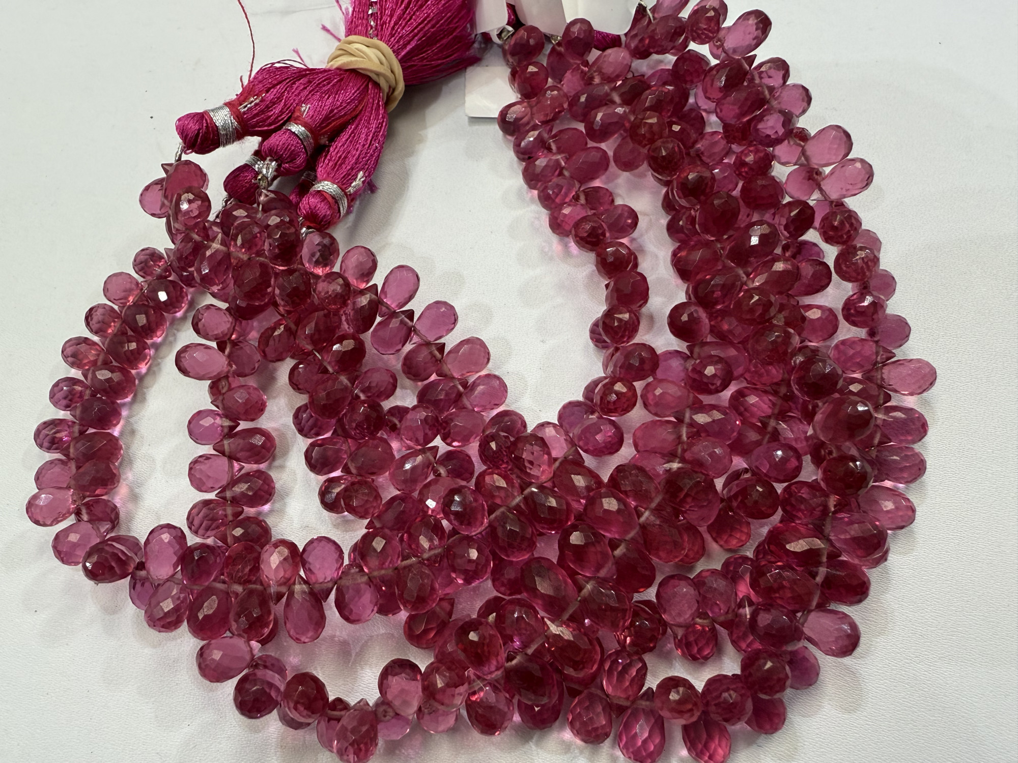 Rubellite Hydro Quartz Drop Faceted
