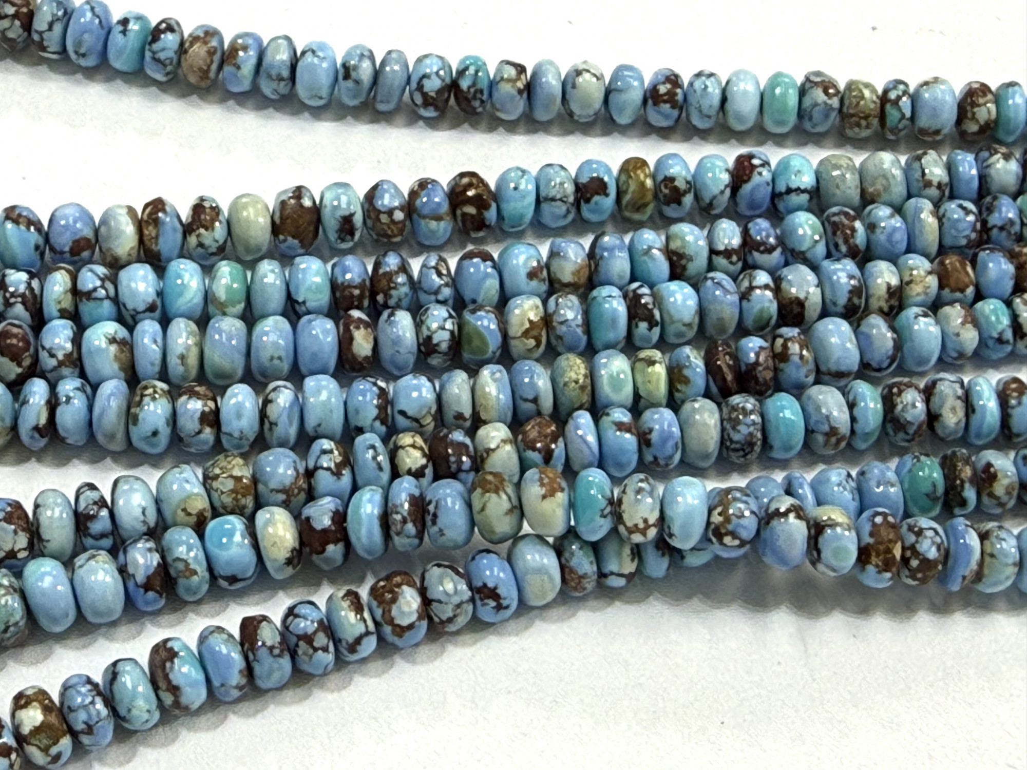 Golden Hills Turquoise Rondelle Smooth