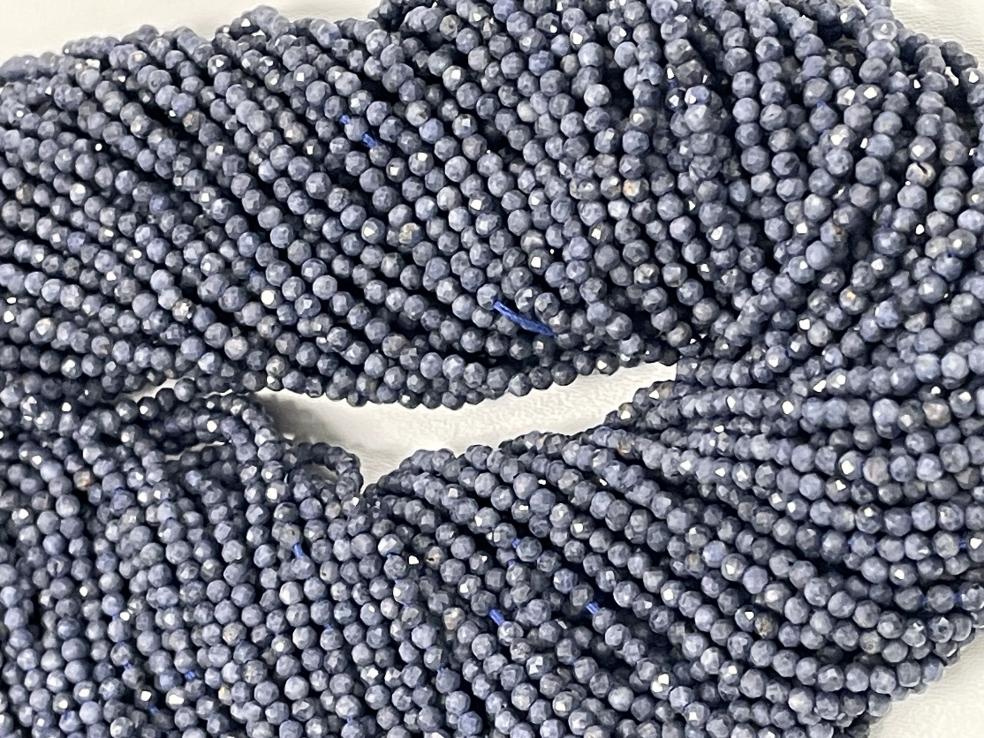 Natural Grey Blue Sapphire Rondelle