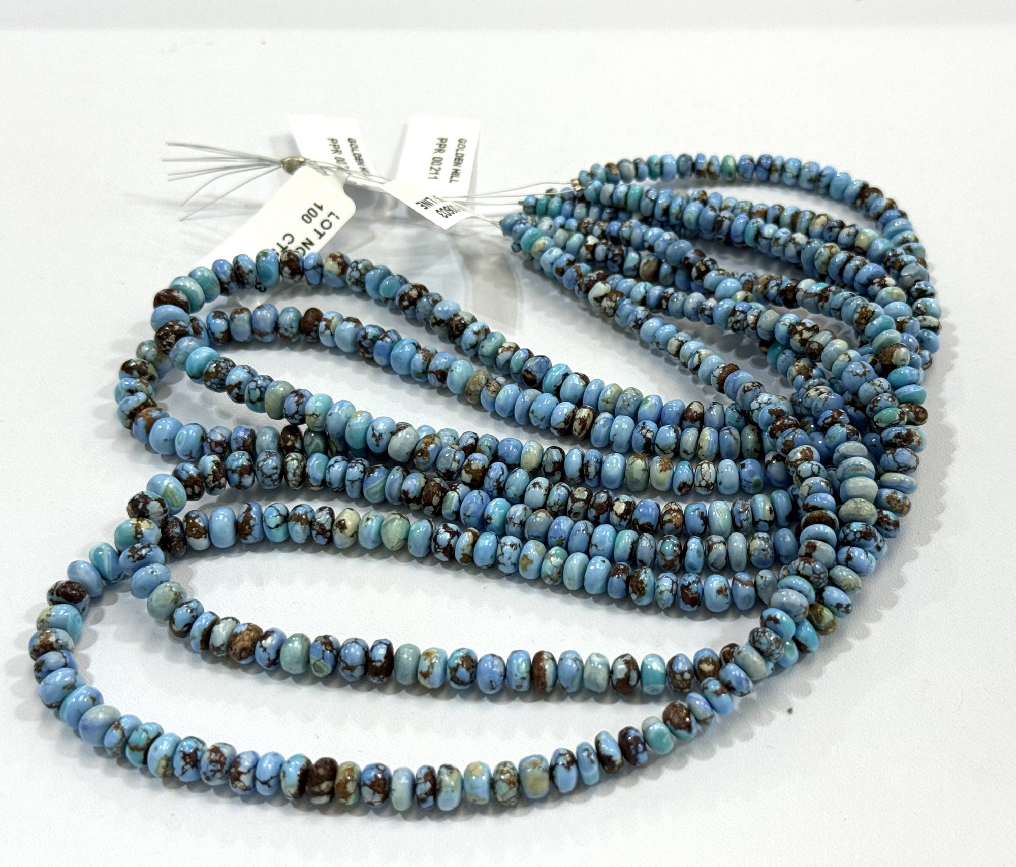 Golden Hills Turquoise Rondelle Smooth