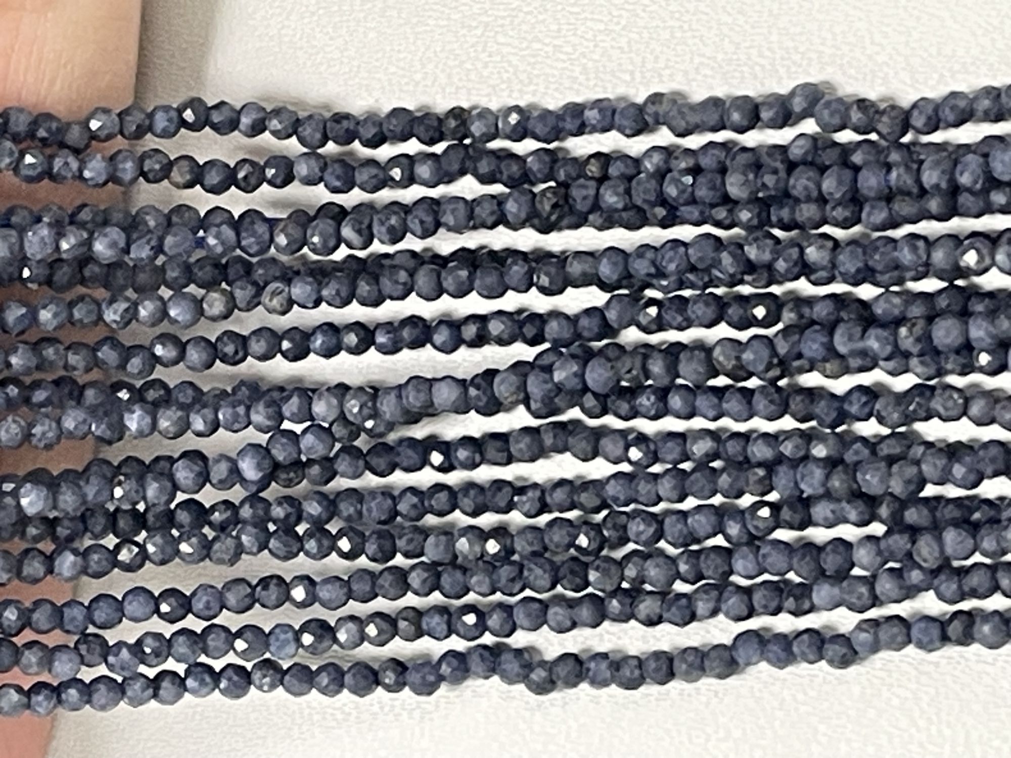 Natural Grey Blue Sapphire Rondelle