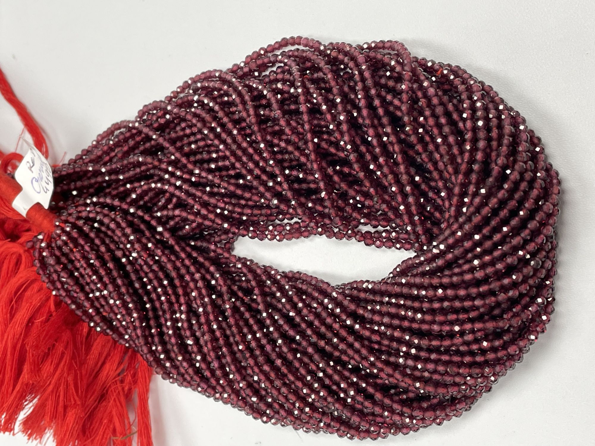 Red Garnet Rondelle Faceted