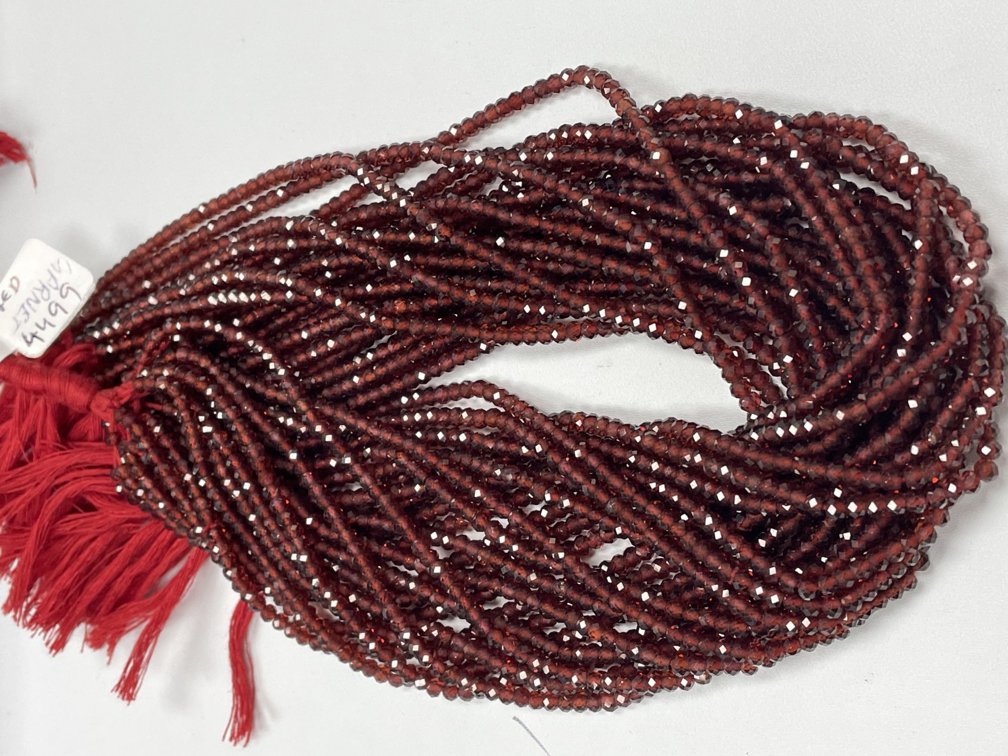 Red Garnet Rondelle Faceted