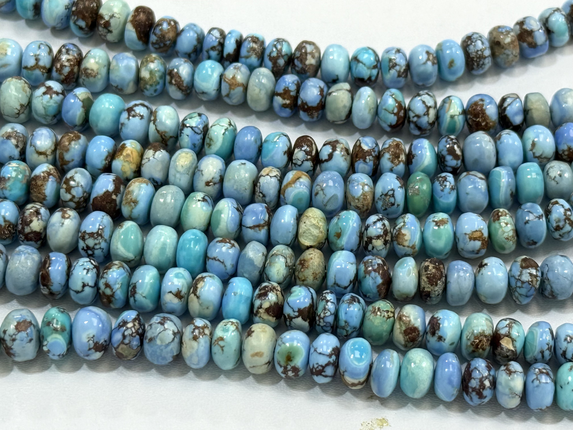 Golden Hills Turquoise Rondelle Smooth
