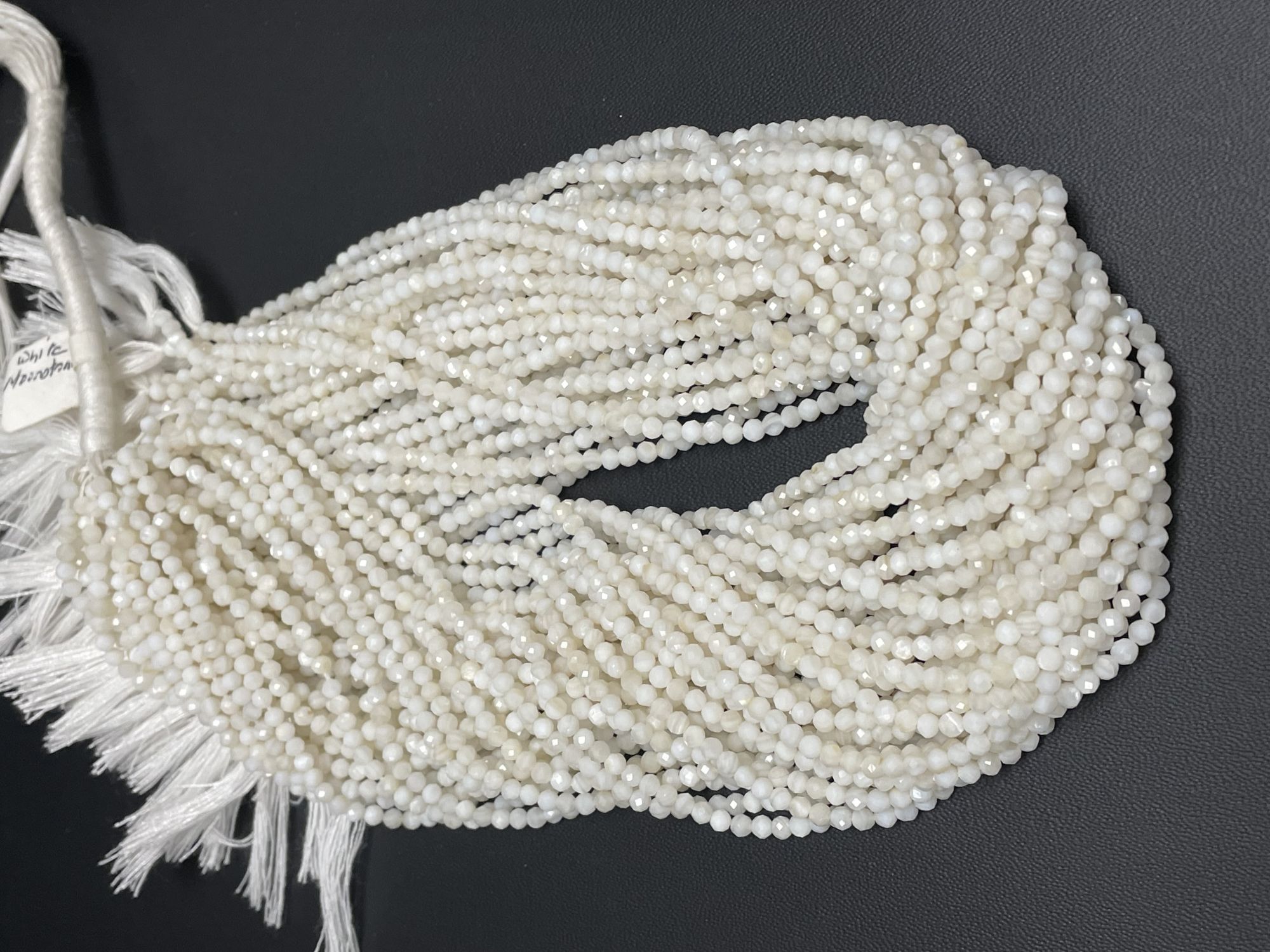 White Moonstone Rondelle Faceted