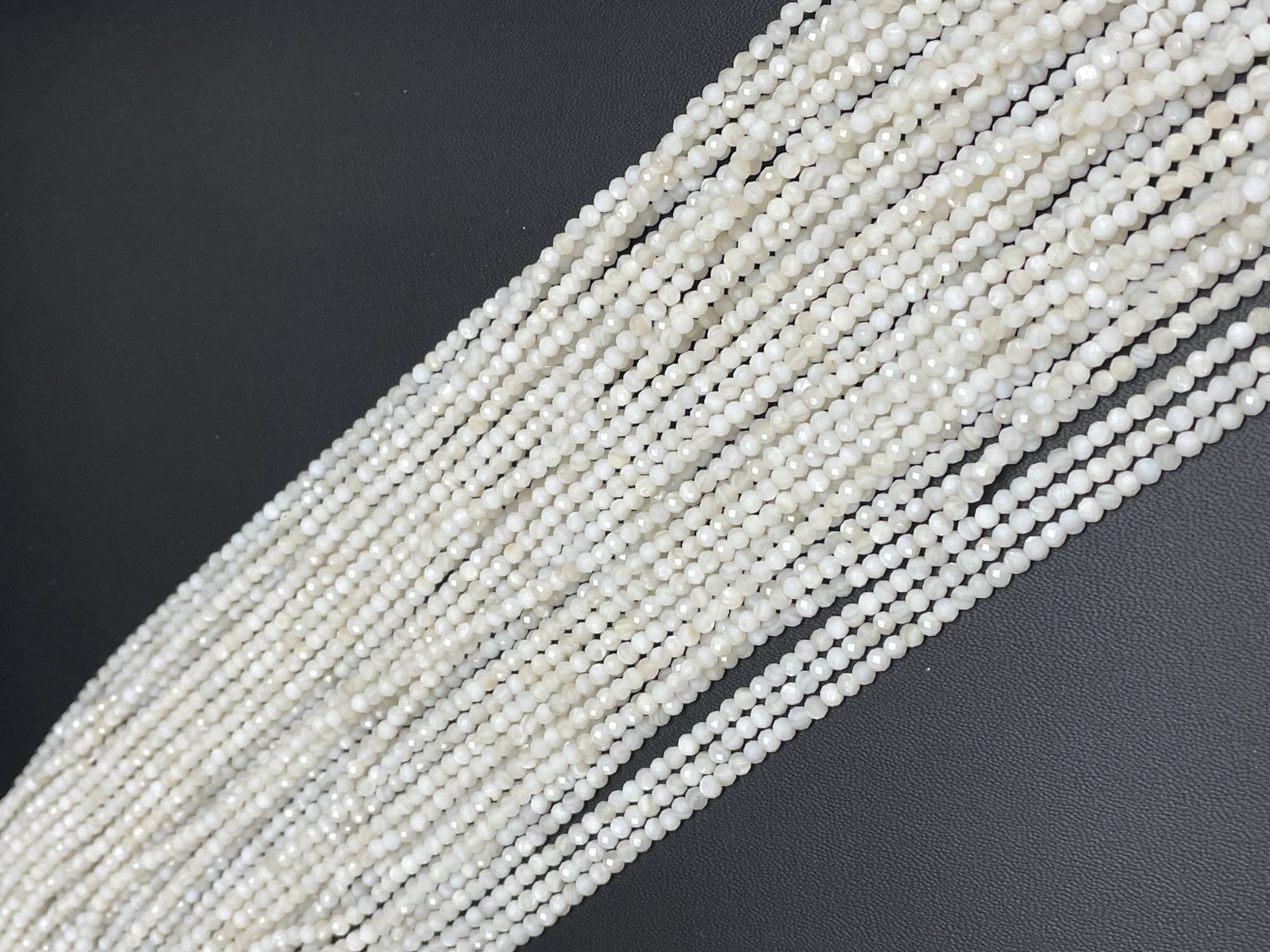 White Moonstone Rondelle Faceted