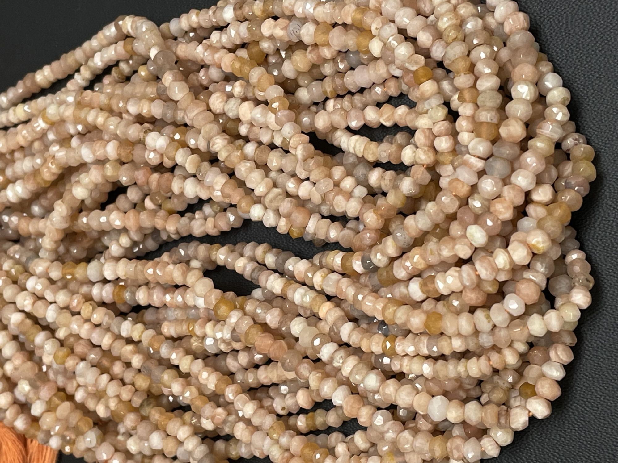 Peach Moonstone Rondelle Faceted