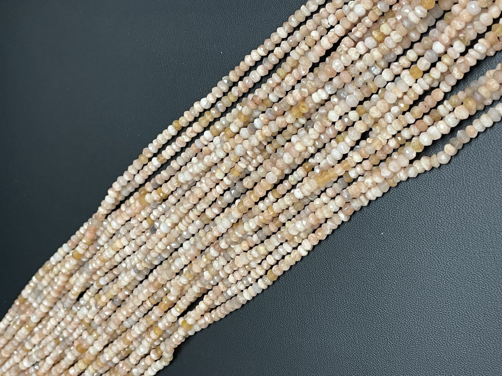 Peach Moonstone Rondelle Faceted