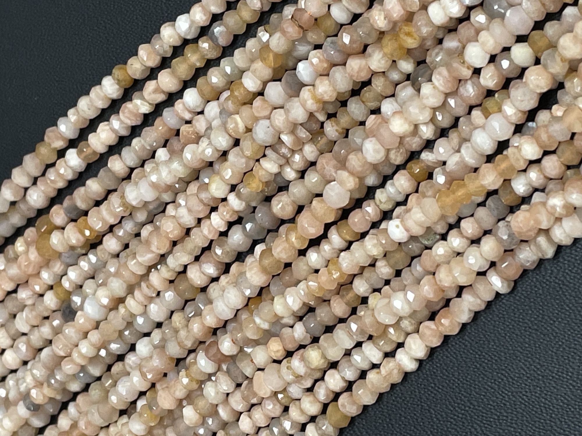 Peach Moonstone Rondelle Faceted