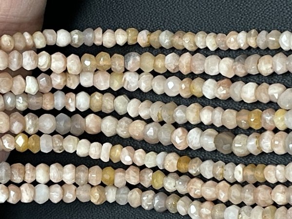 Peach Moonstone Rondelle Faceted