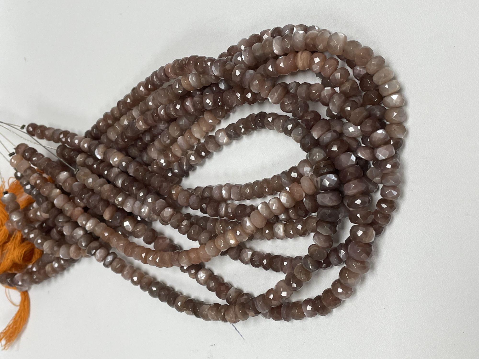 Chocolate Moonstone Rondelle Faceted