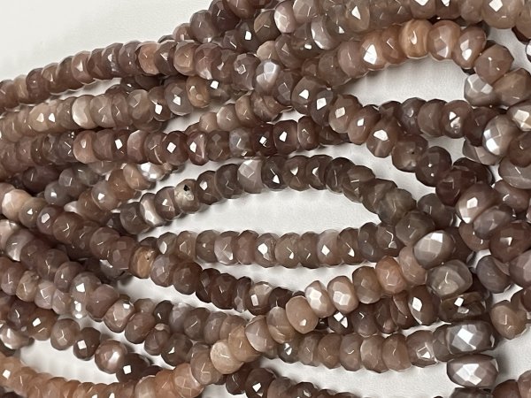 Chocolate Moonstone Rondelle Faceted