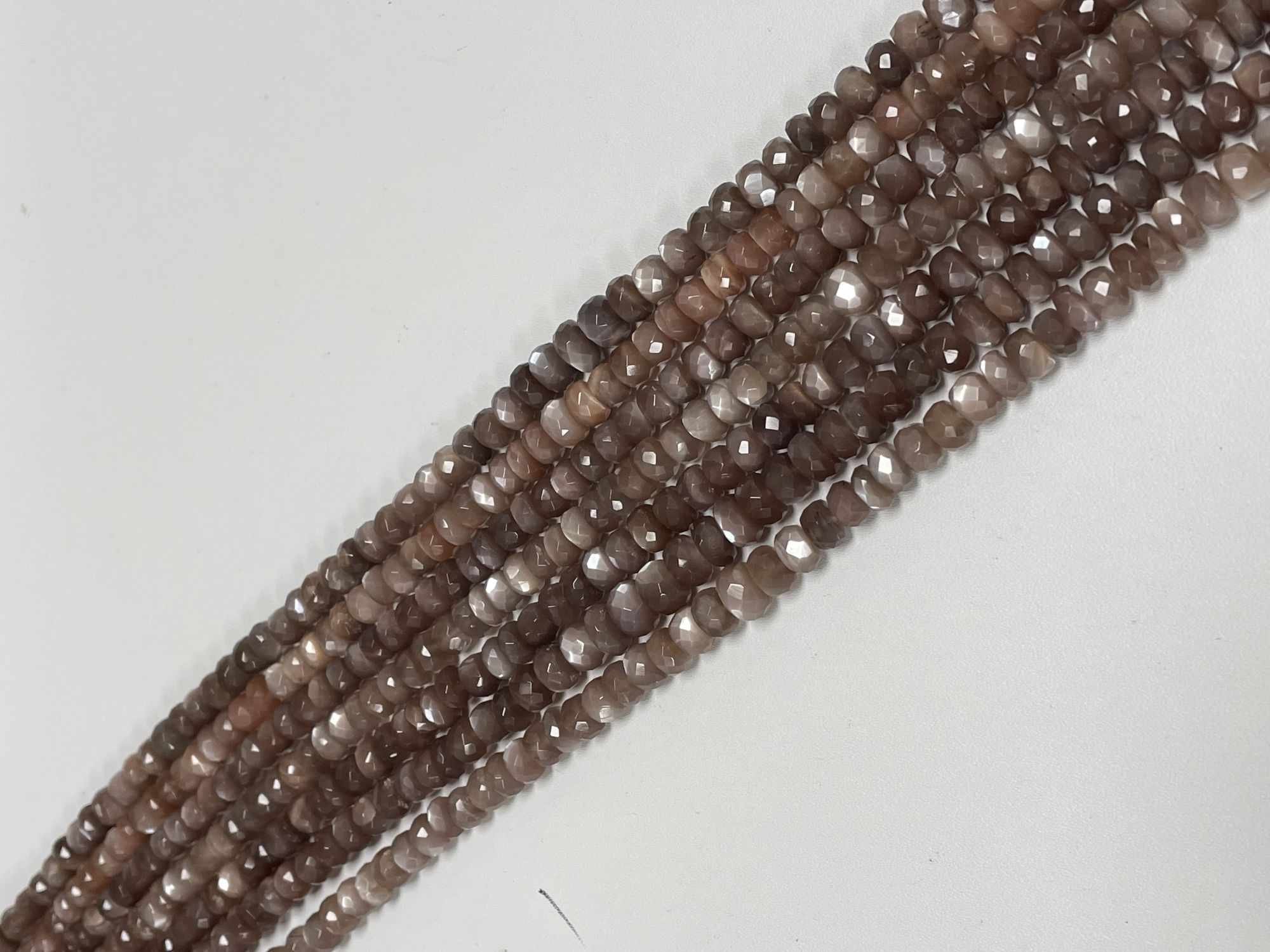 Chocolate Moonstone Rondelle Faceted