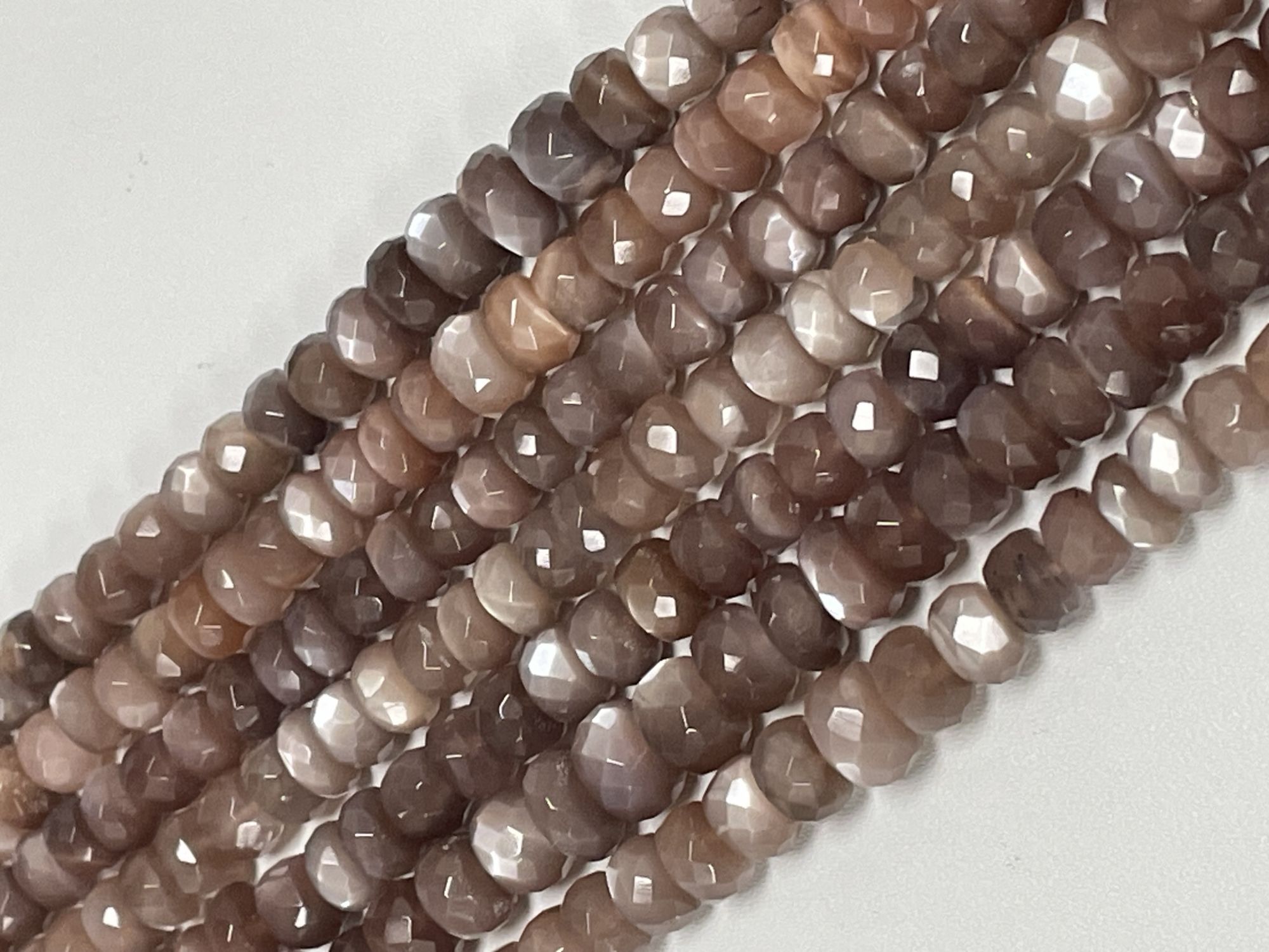 Chocolate Moonstone Rondelle Faceted