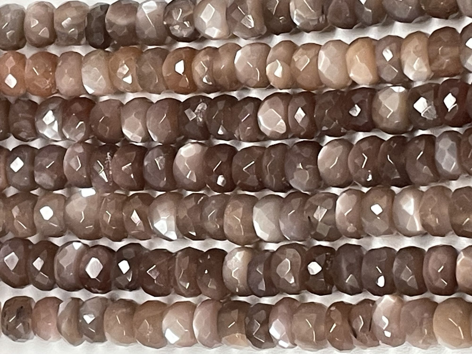 Chocolate Moonstone Rondelle Faceted