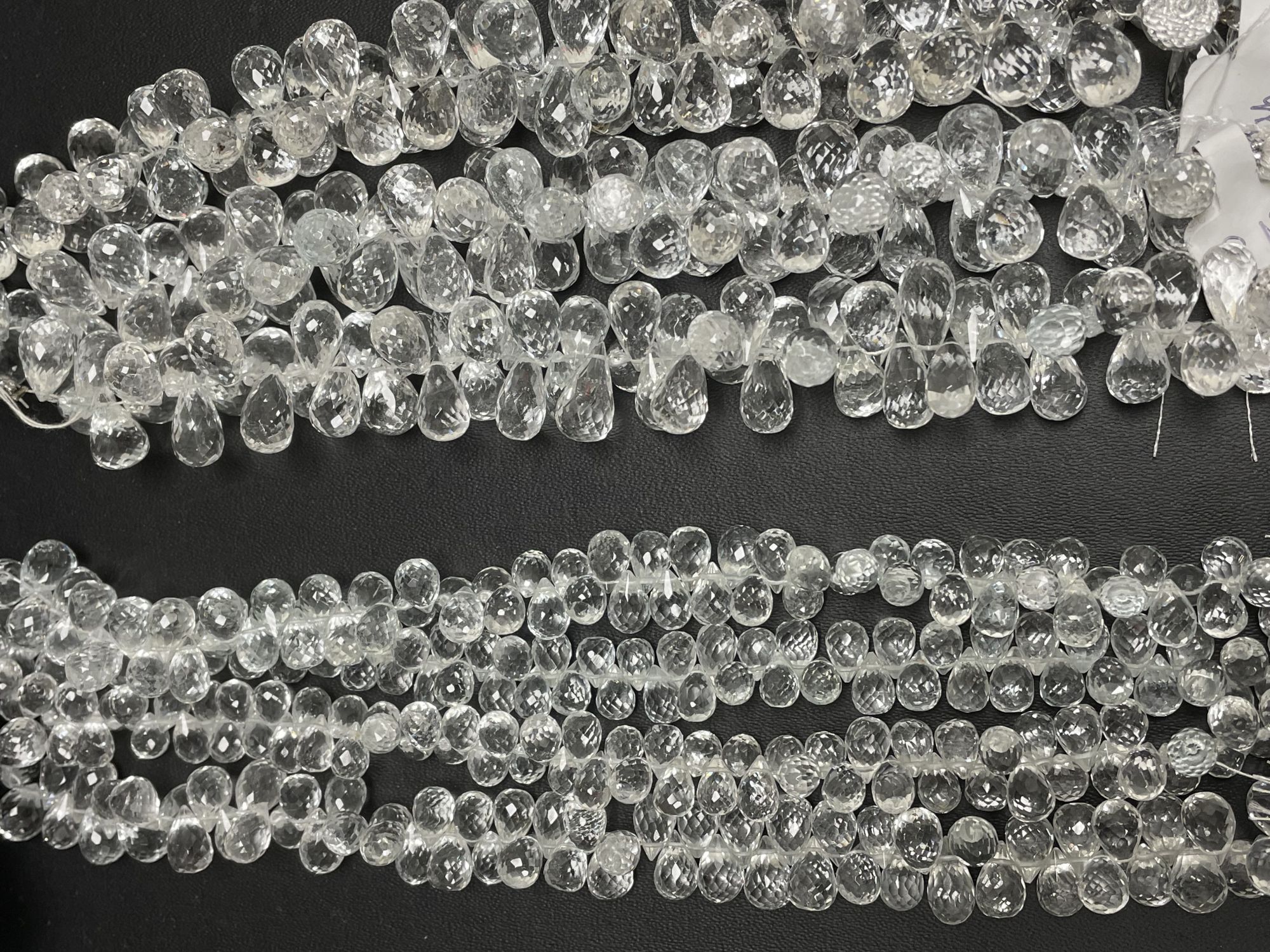 White Topaz Drop Faceted