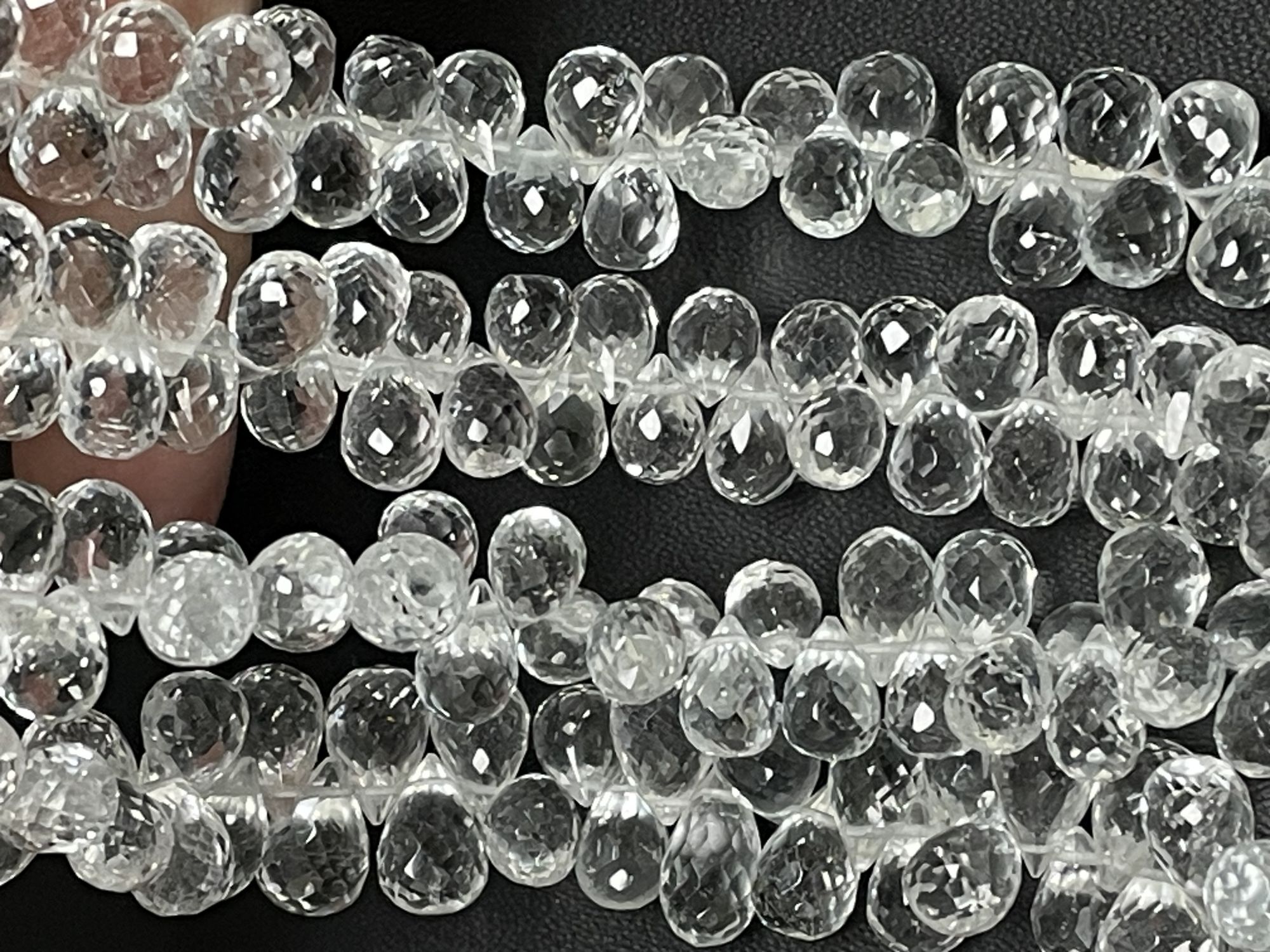 White Topaz Drop Faceted