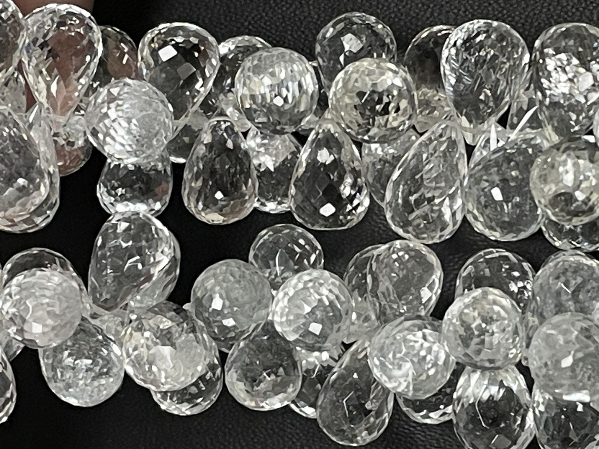 White Topaz Drop Faceted