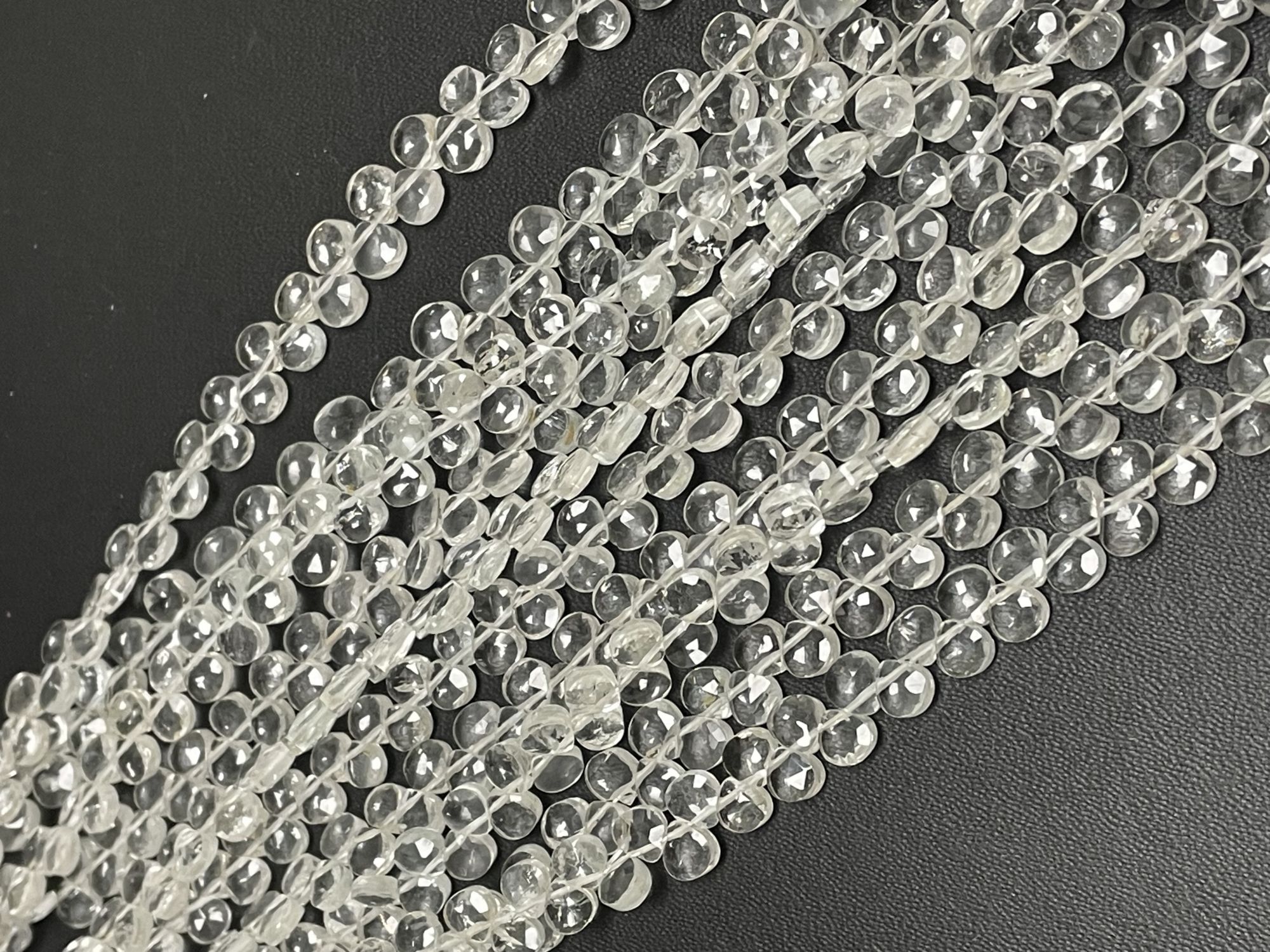 White Topaz Heart Faceted