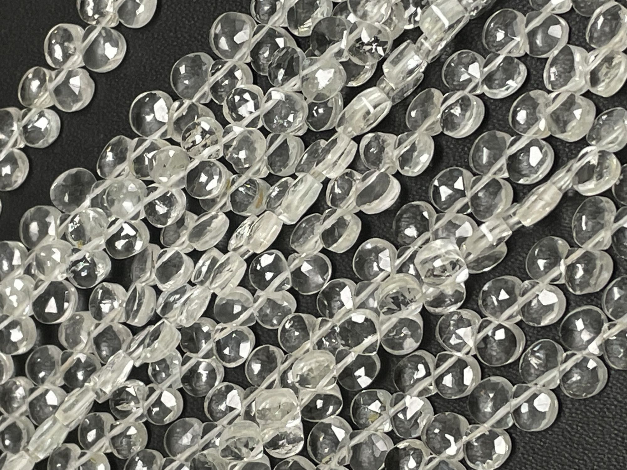 White Topaz Heart Faceted