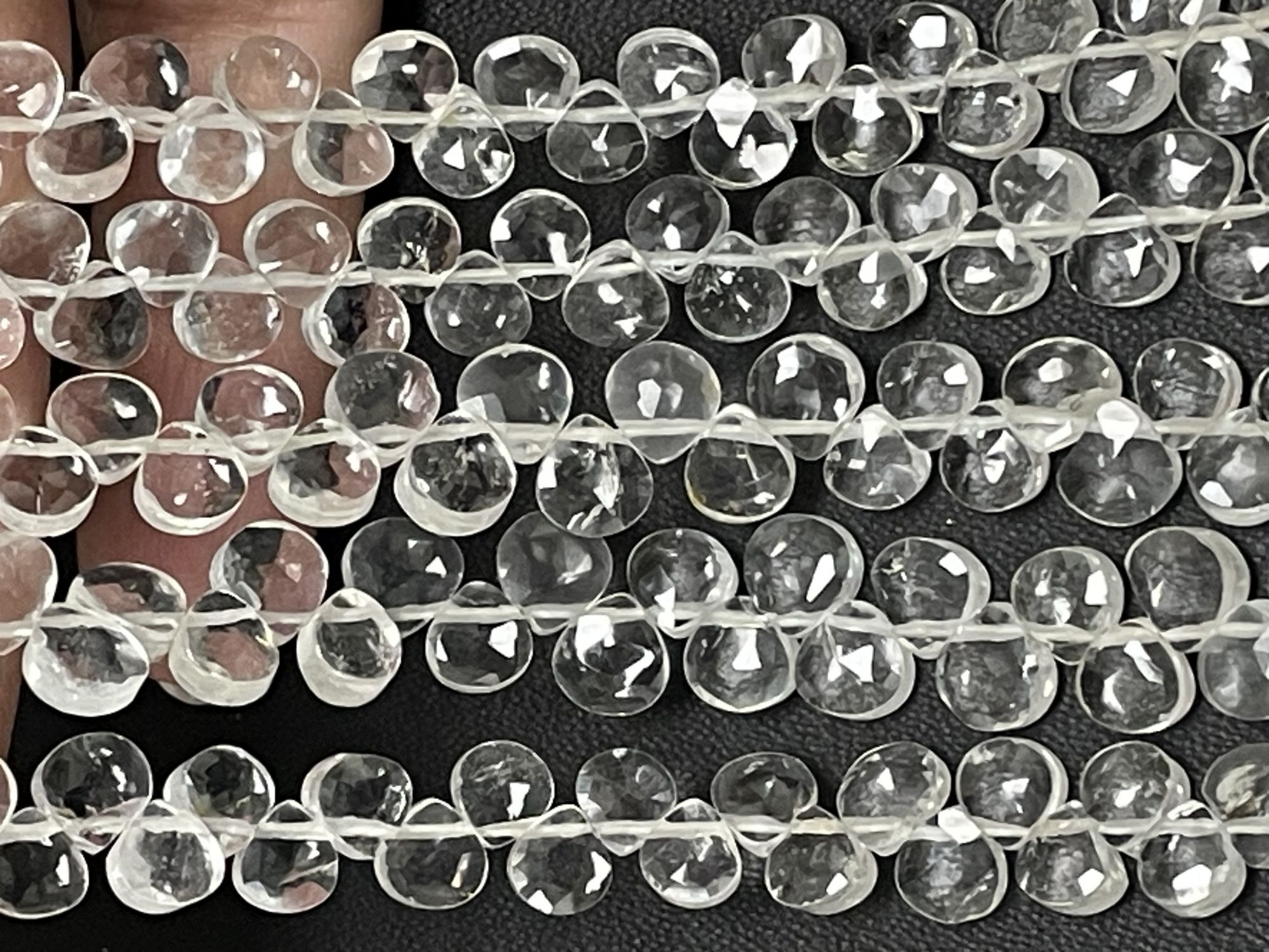 White Topaz Heart Faceted