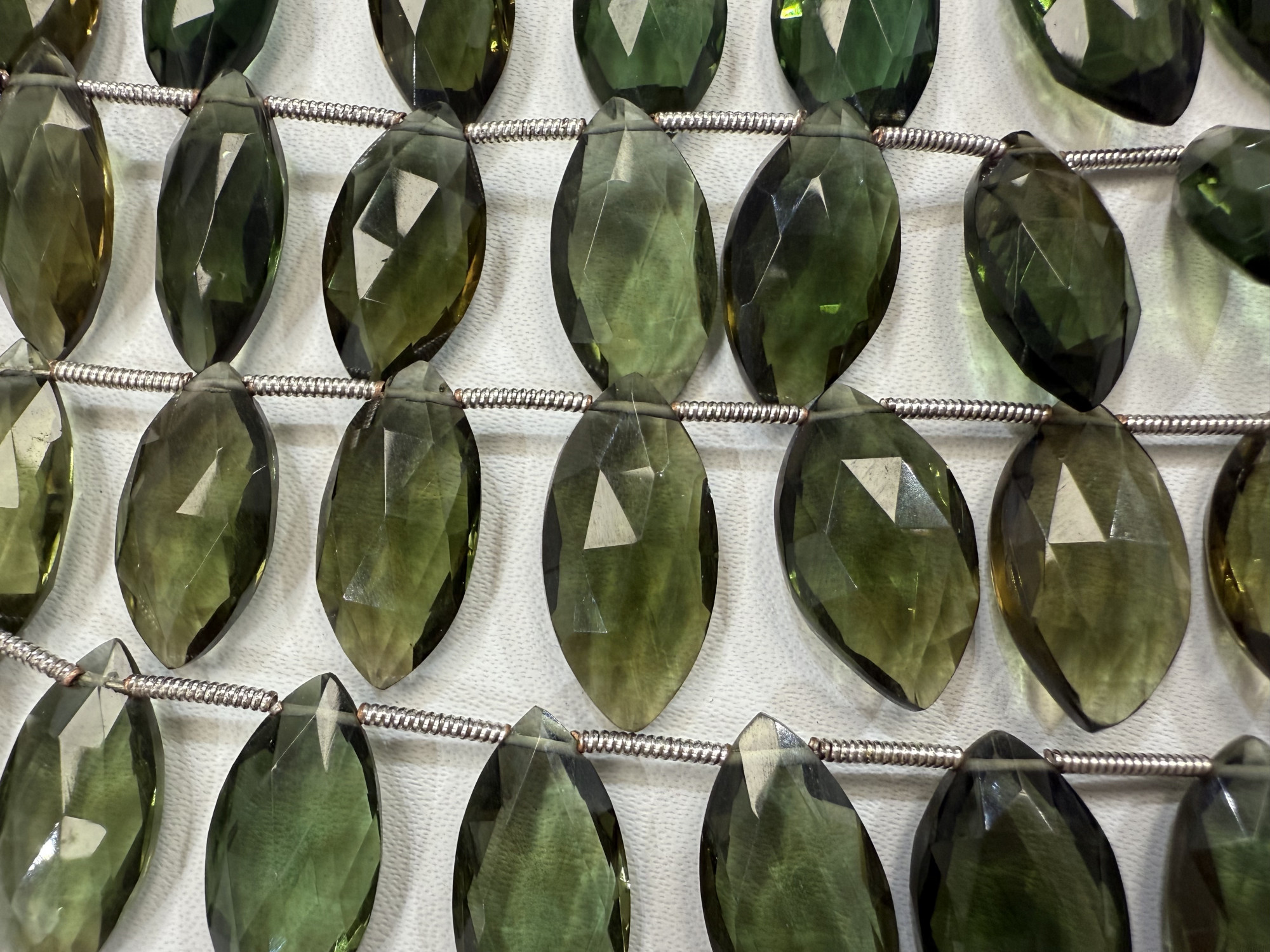 Hydro Olive Green Quartz Marquise Faceted