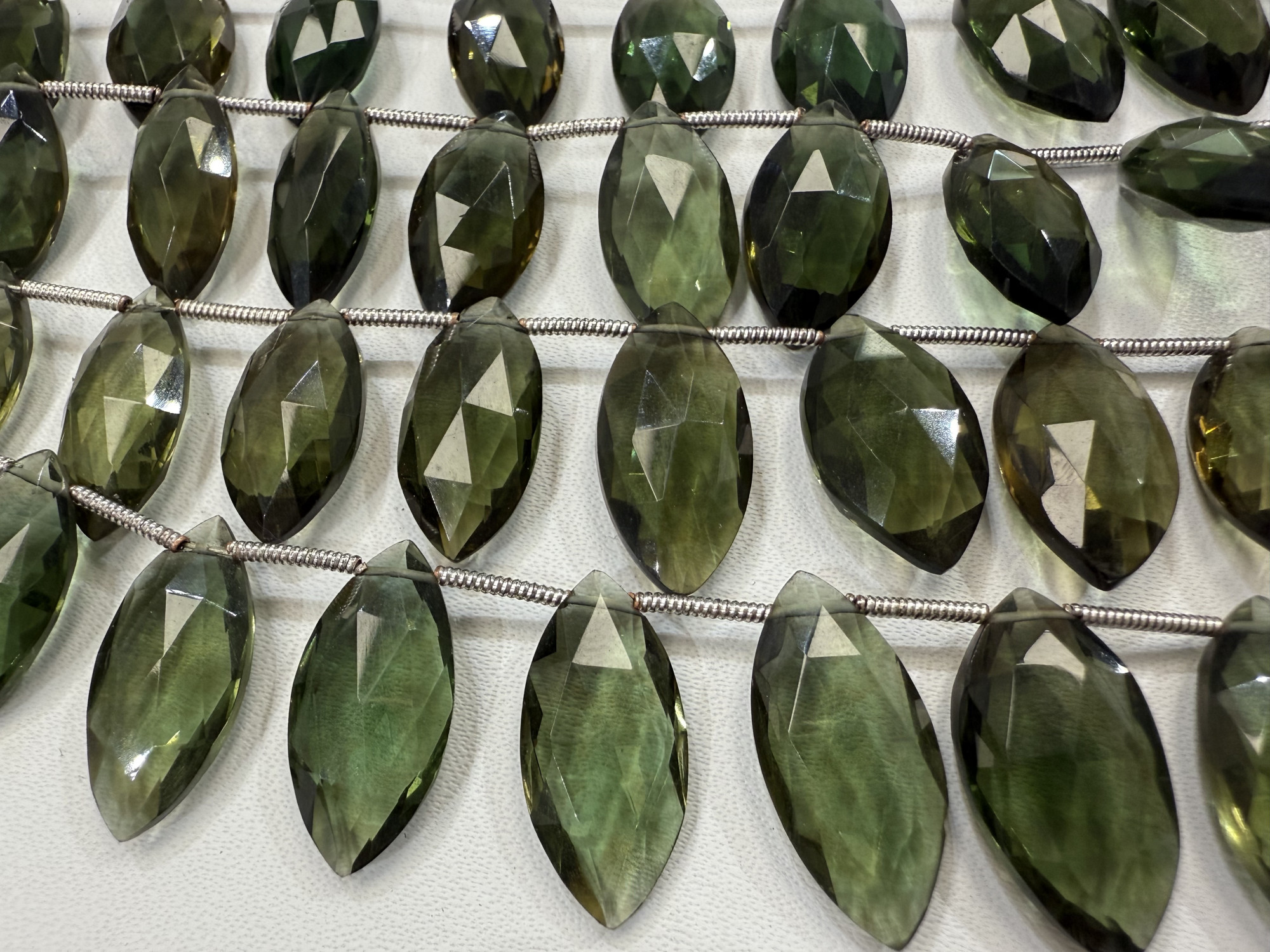 Hydro Olive Green Quartz Marquise Faceted