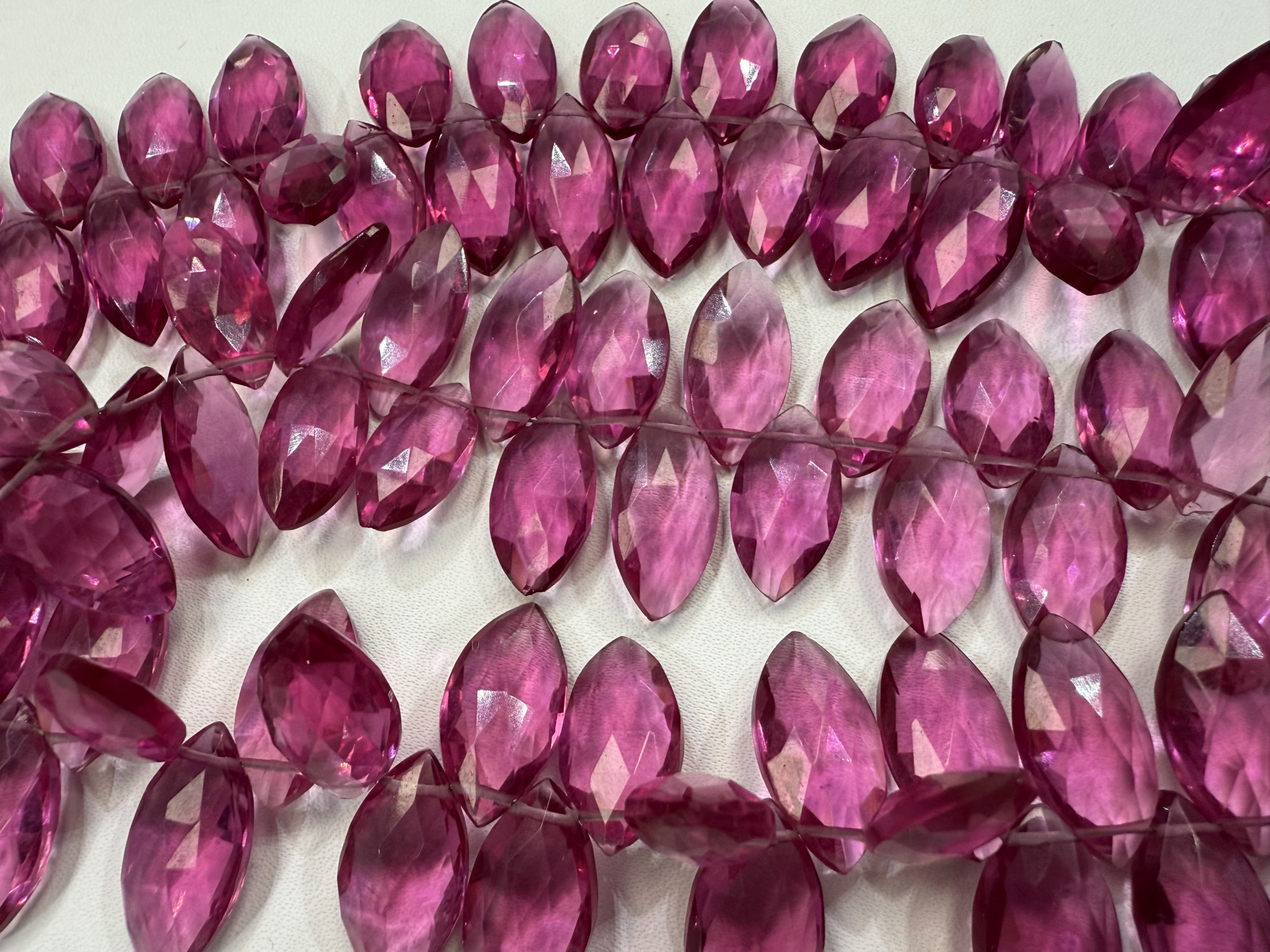 Rubellite Hydro Quartz Marquise Faceted