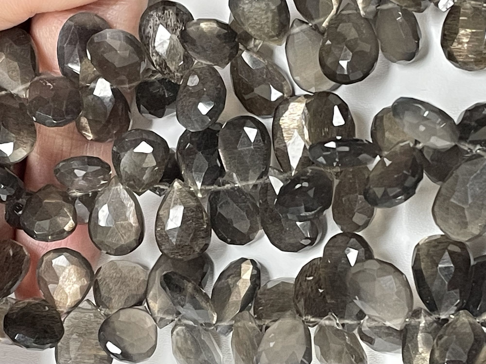 Gold Shine Moonstone Pear Faceted